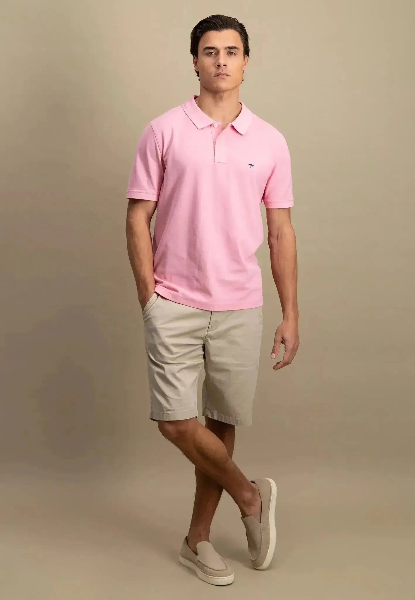 FYNCH-HATTON-Fynch-Hatton Premium Cotton Polo Shirt Peony-NORTHERN THREADS DESIGNER MENSWEAR