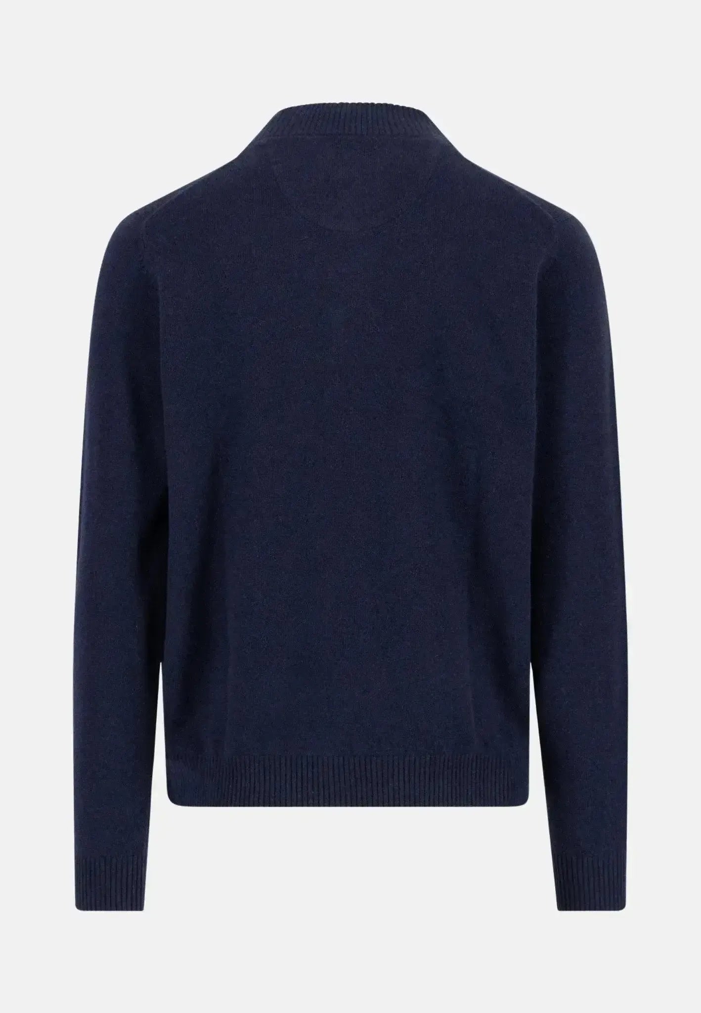 FYNCH-HATTON-Fynch-Hatton Pure Cashmere 1/4 Zip Knit Navy-NORTHERN THREADS DESIGNER MENSWEAR