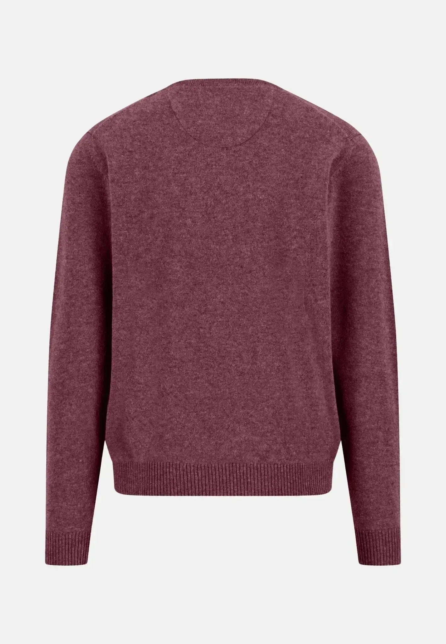 FYNCH-HATTON-Fynch-Hatton Pure Cashmere Crewneck Knit Deep Merlot-NORTHERN THREADS DESIGNER MENSWEAR