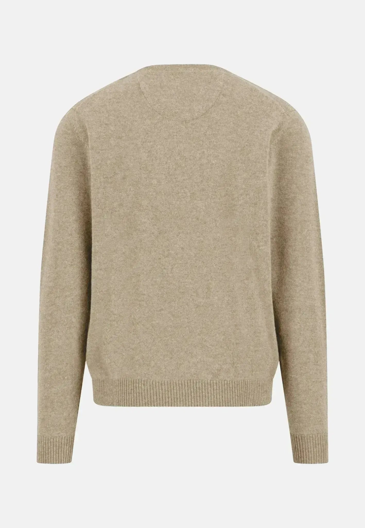 FYNCH-HATTON-Fynch-Hatton Pure Cashmere Crewneck Knit Light Taupe-NORTHERN THREADS DESIGNER MENSWEAR