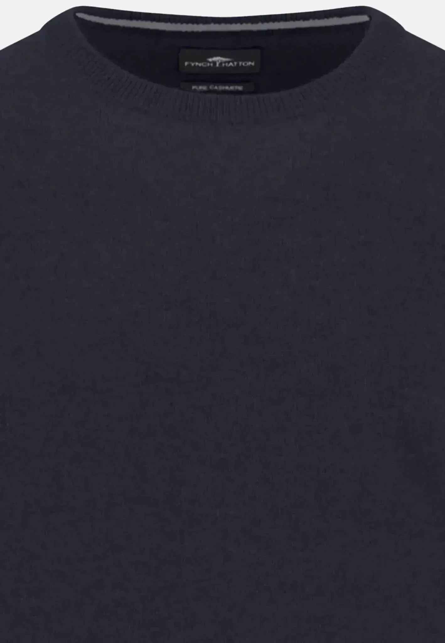 FYNCH-HATTON-Fynch-Hatton Pure Cashmere Crewneck Knit Navy-NORTHERN THREADS DESIGNER MENSWEAR