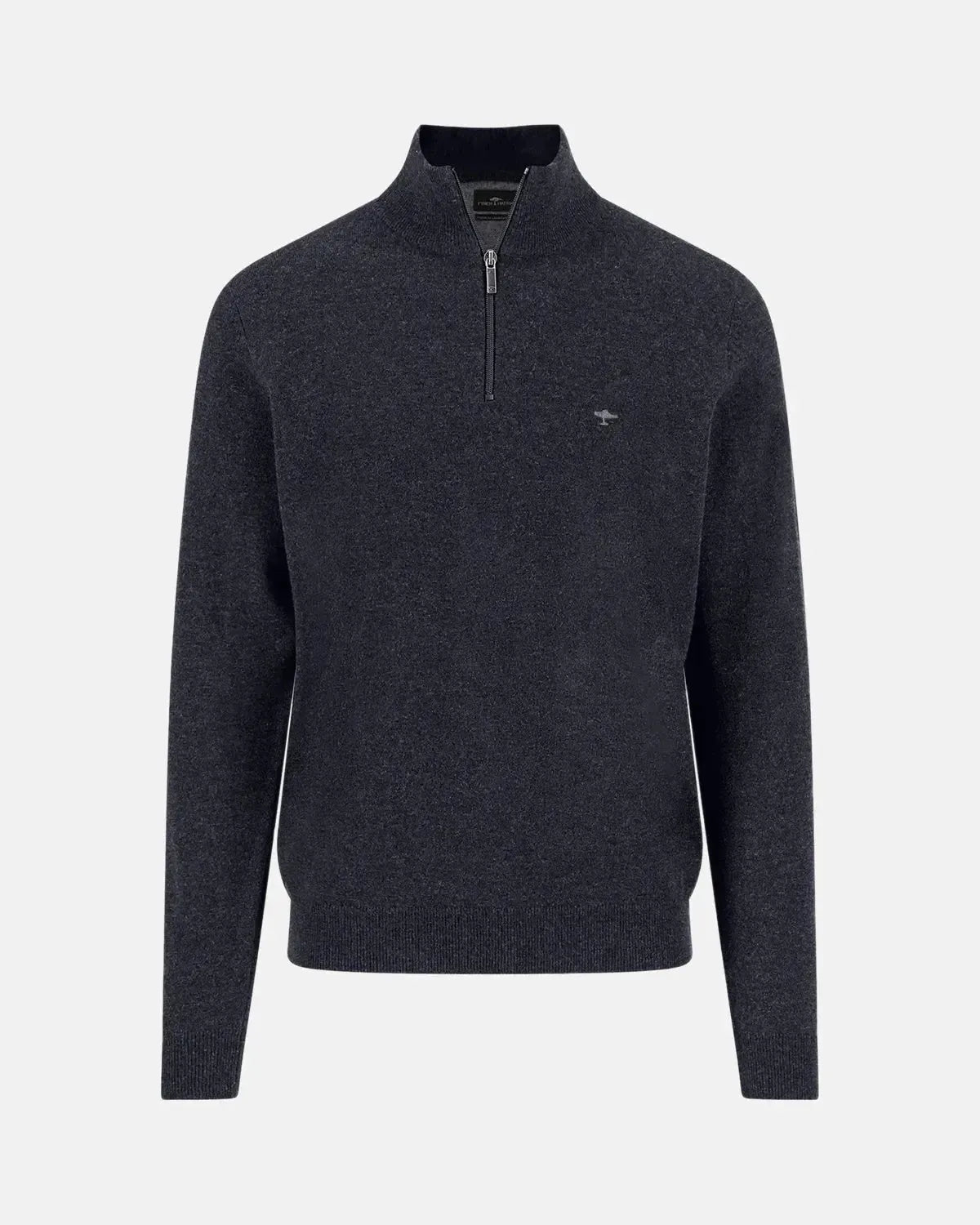 FYNCH-HATTON-FYNCH-HATTON PURE LAMBSWOOL 1/4 ZIP KNIT NAVY-NORTHERN THREADS DESIGNER MENSWEAR