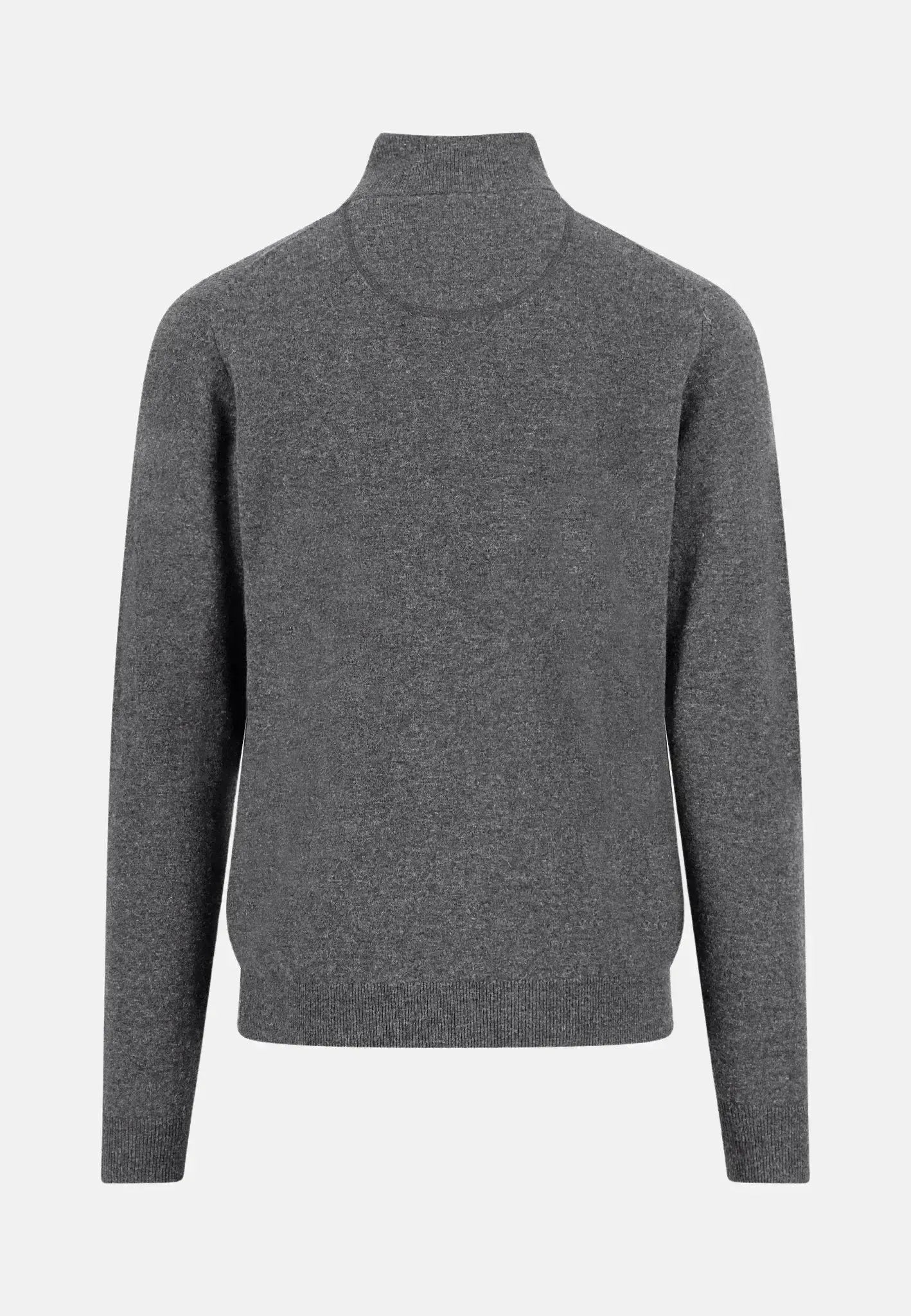 FYNCH-HATTON-Fynch-Hatton Pure Lambswool 1/4 Zip Knit Steel-NORTHERN THREADS DESIGNER MENSWEAR