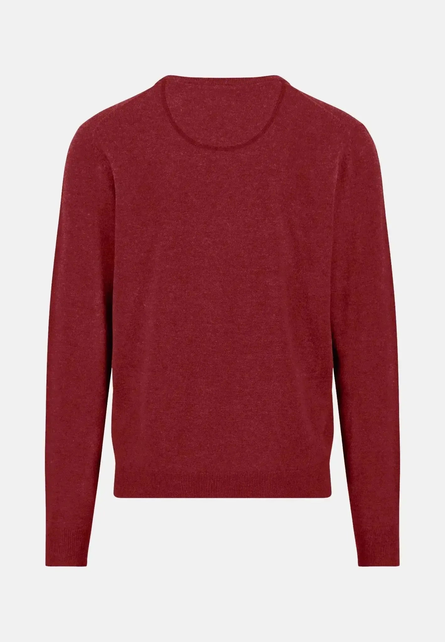 FYNCH-HATTON-Fynch-Hatton Pure Lambswool V-Neck Knit Garnet Red-NORTHERN THREADS DESIGNER MENSWEAR