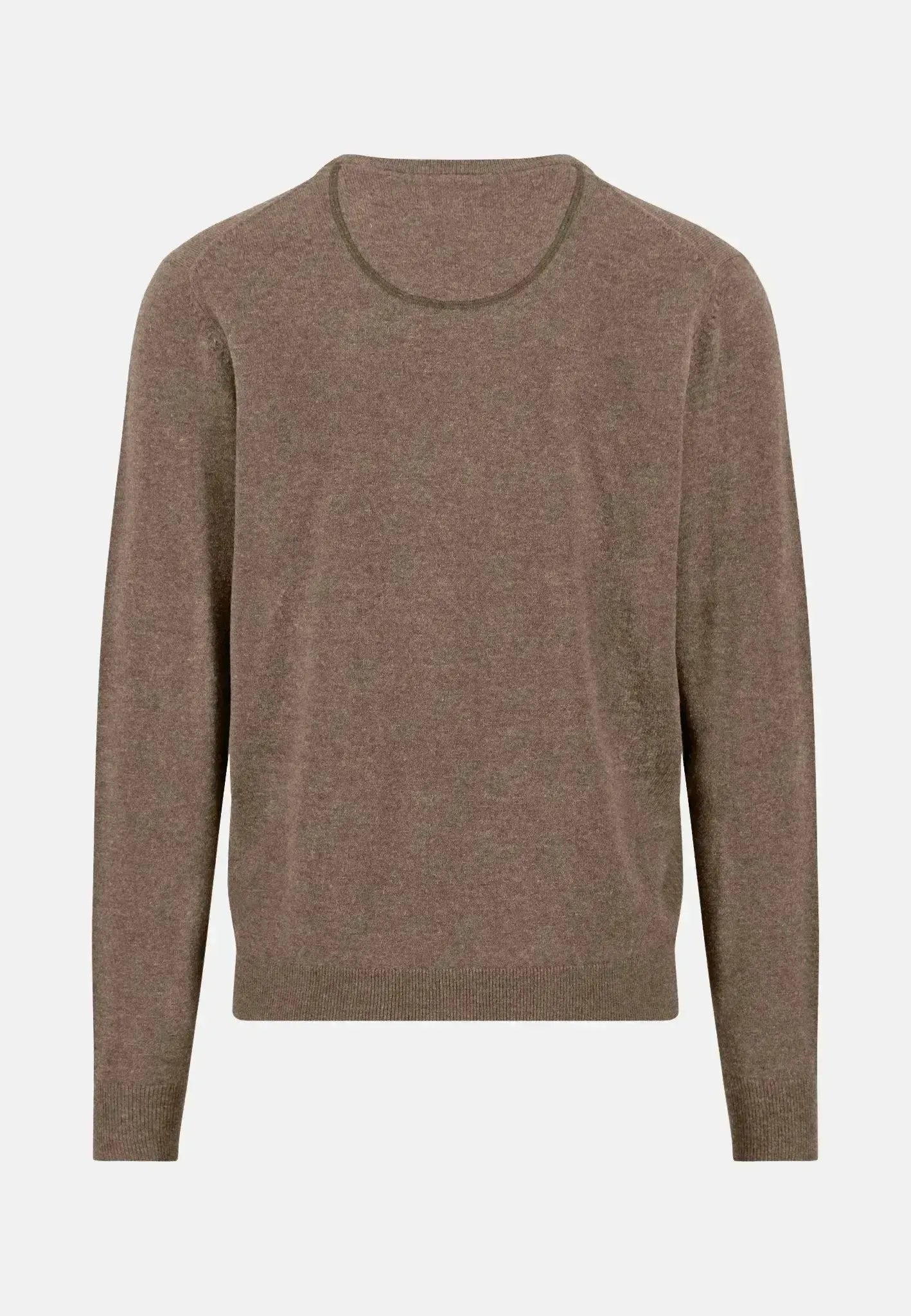 FYNCH-HATTON-Fynch-Hatton Pure Lambswool V-Neck Knit Taupe-NORTHERN THREADS DESIGNER MENSWEAR
