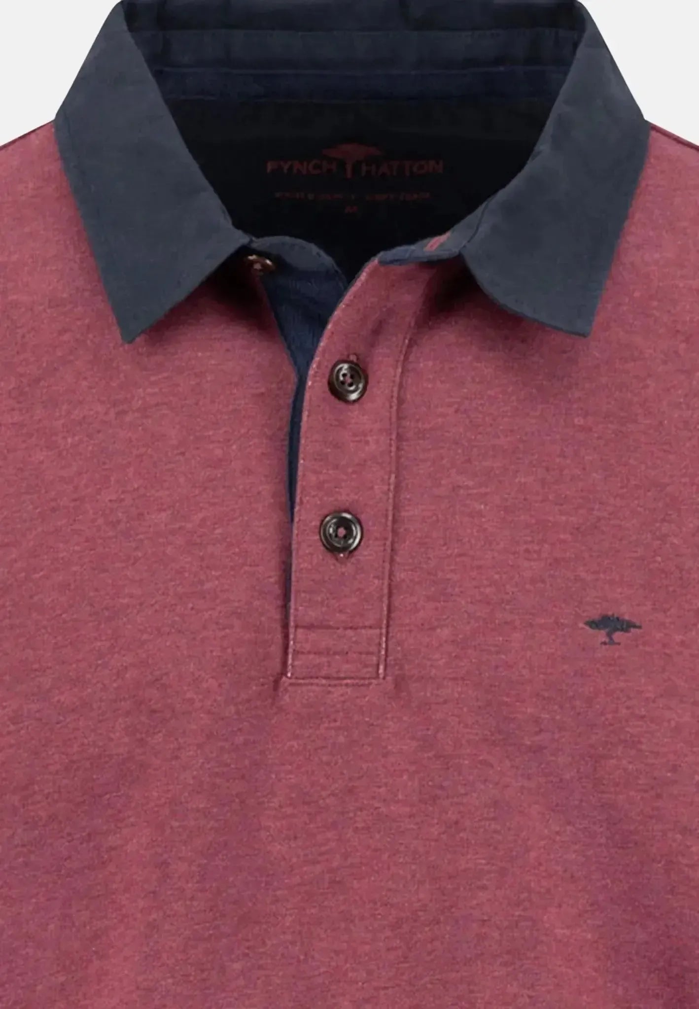 FYNCH-HATTON-Fynch-Hatton Rugby Collar Sweat Deep Merlot-NORTHERN THREADS DESIGNER MENSWEAR