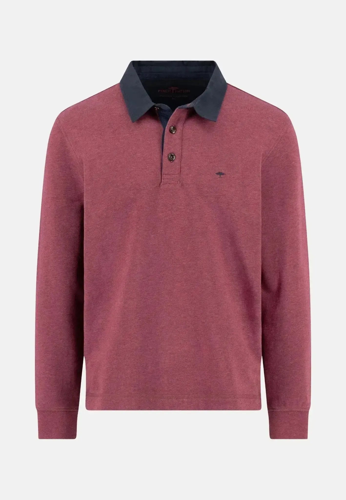 FYNCH-HATTON-Fynch-Hatton Rugby Collar Sweat Deep Merlot-NORTHERN THREADS DESIGNER MENSWEAR