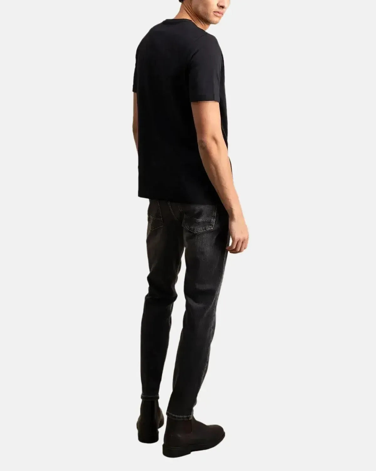 FYNCH-HATTON-FYNCH-HATTON SOFT COTTON CREW NECK T-SHIRT BLACK-NORTHERN THREADS DESIGNER MENSWEAR