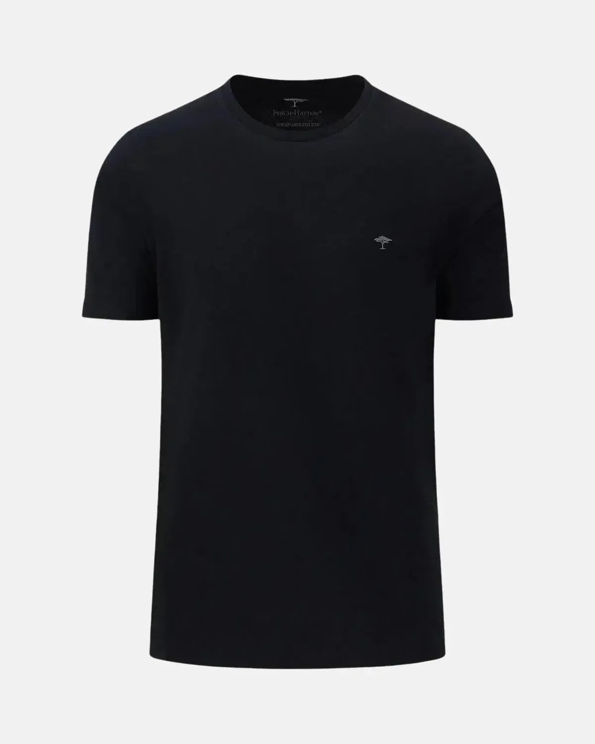 FYNCH-HATTON-FYNCH-HATTON SOFT COTTON CREW NECK T-SHIRT BLACK-NORTHERN THREADS DESIGNER MENSWEAR