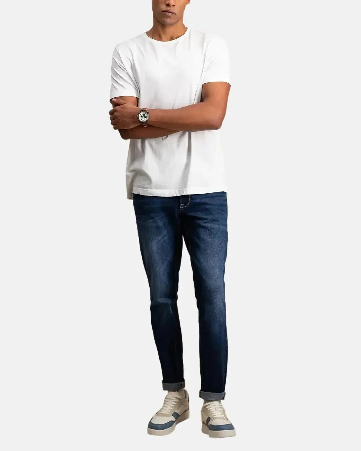 FYNCH-HATTON-FYNCH-HATTON SOFT COTTON CREW NECK T-SHIRT WHITE-NORTHERN THREADS DESIGNER MENSWEAR