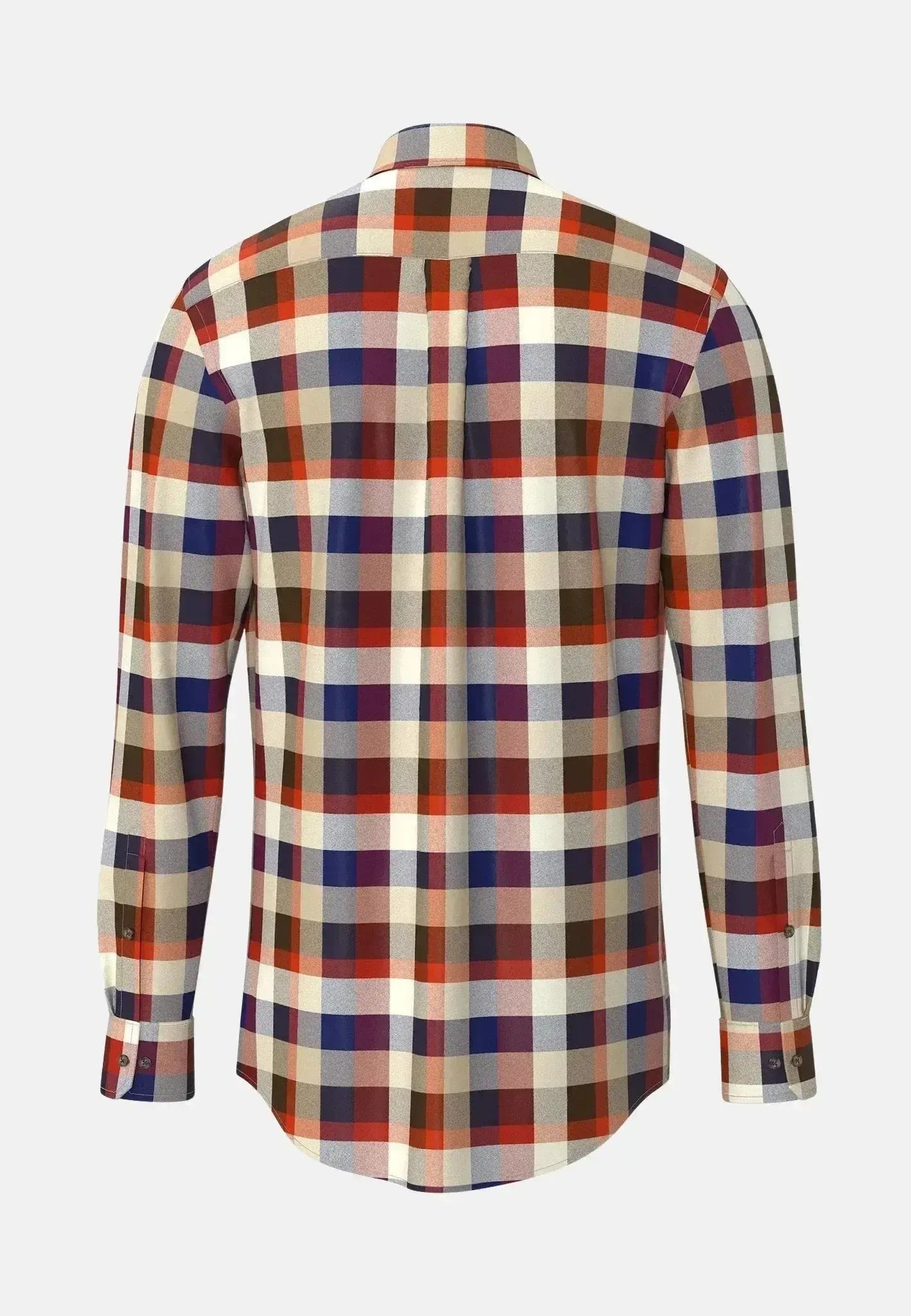 FYNCH-HATTON-Fynch-Hatton Square Flannel Check Shirt Garnet Red-NORTHERN THREADS DESIGNER MENSWEAR
