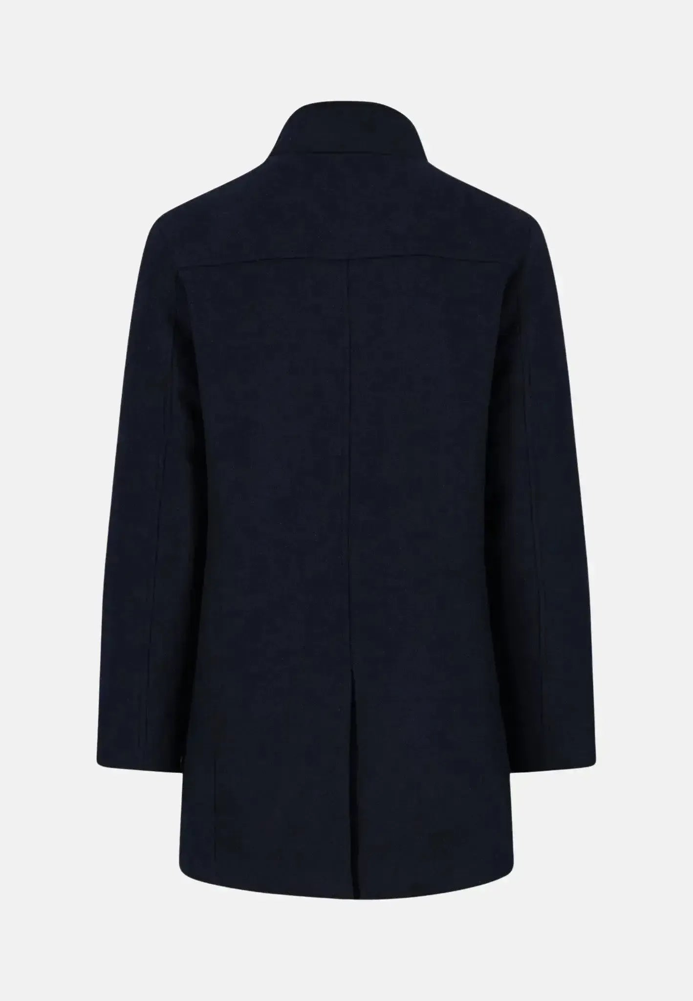 FYNCH-HATTON-Fynch-Hatton Standcollar Insert Wool Mix Coat Dark Navy-NORTHERN THREADS DESIGNER MENSWEAR