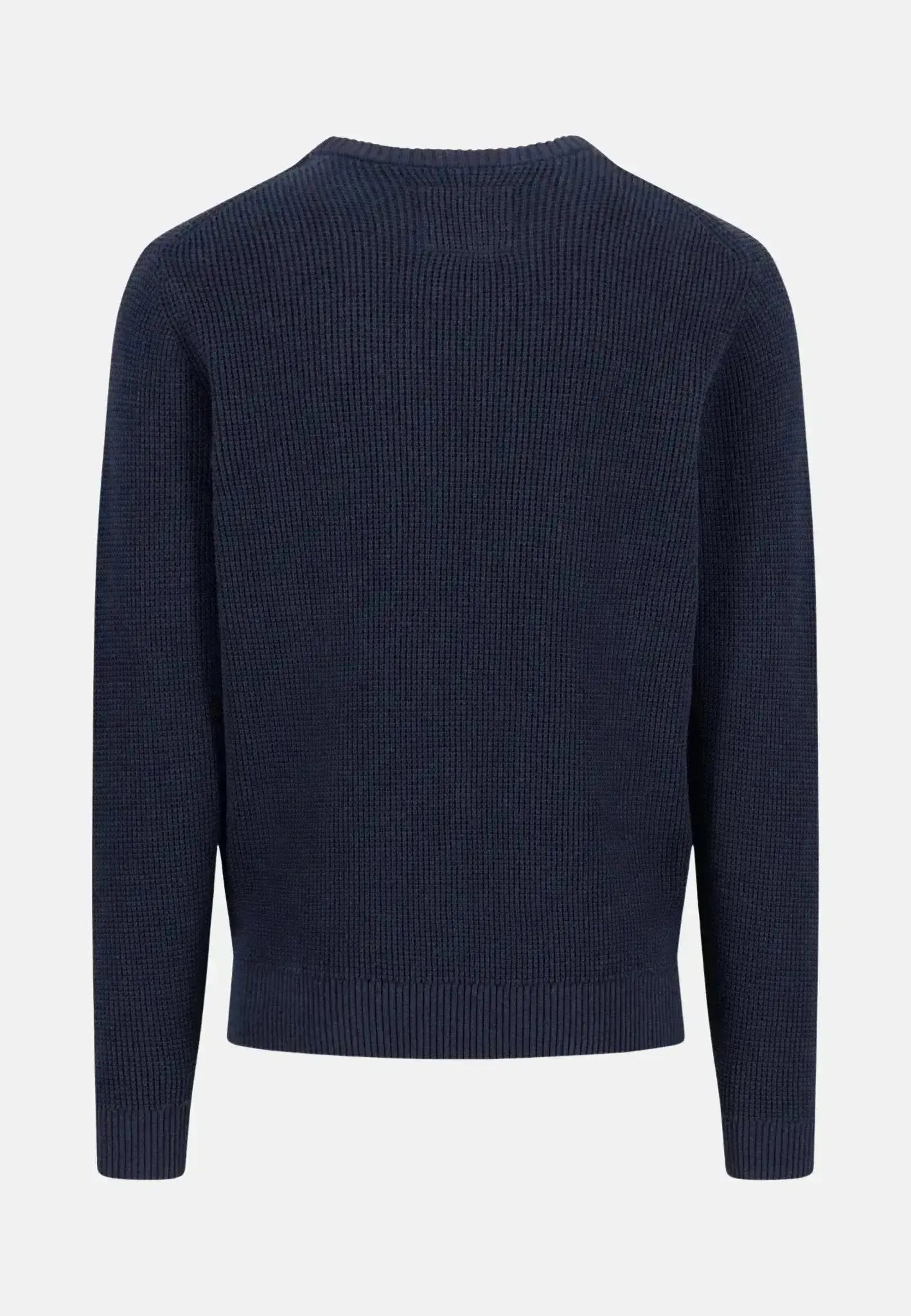 FYNCH-HATTON-Fynch-Hatton Structured Cotton Crewneck Knit Navy-NORTHERN THREADS DESIGNER MENSWEAR