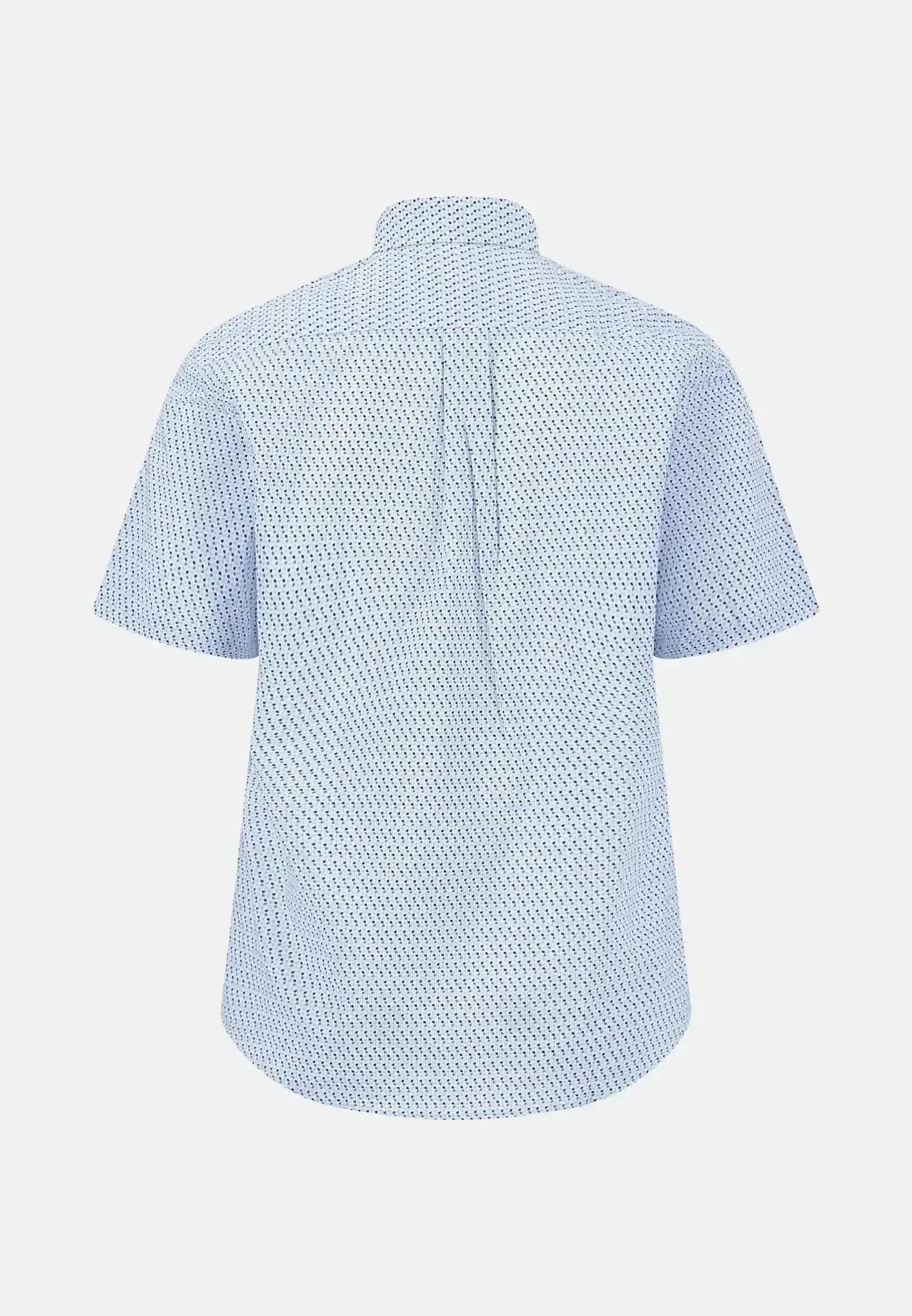 FYNCH-HATTON-Fynch-Hatton Summer Poplin Print Short Sleeved Shirt Light Peony-NORTHERN THREADS DESIGNER MENSWEAR