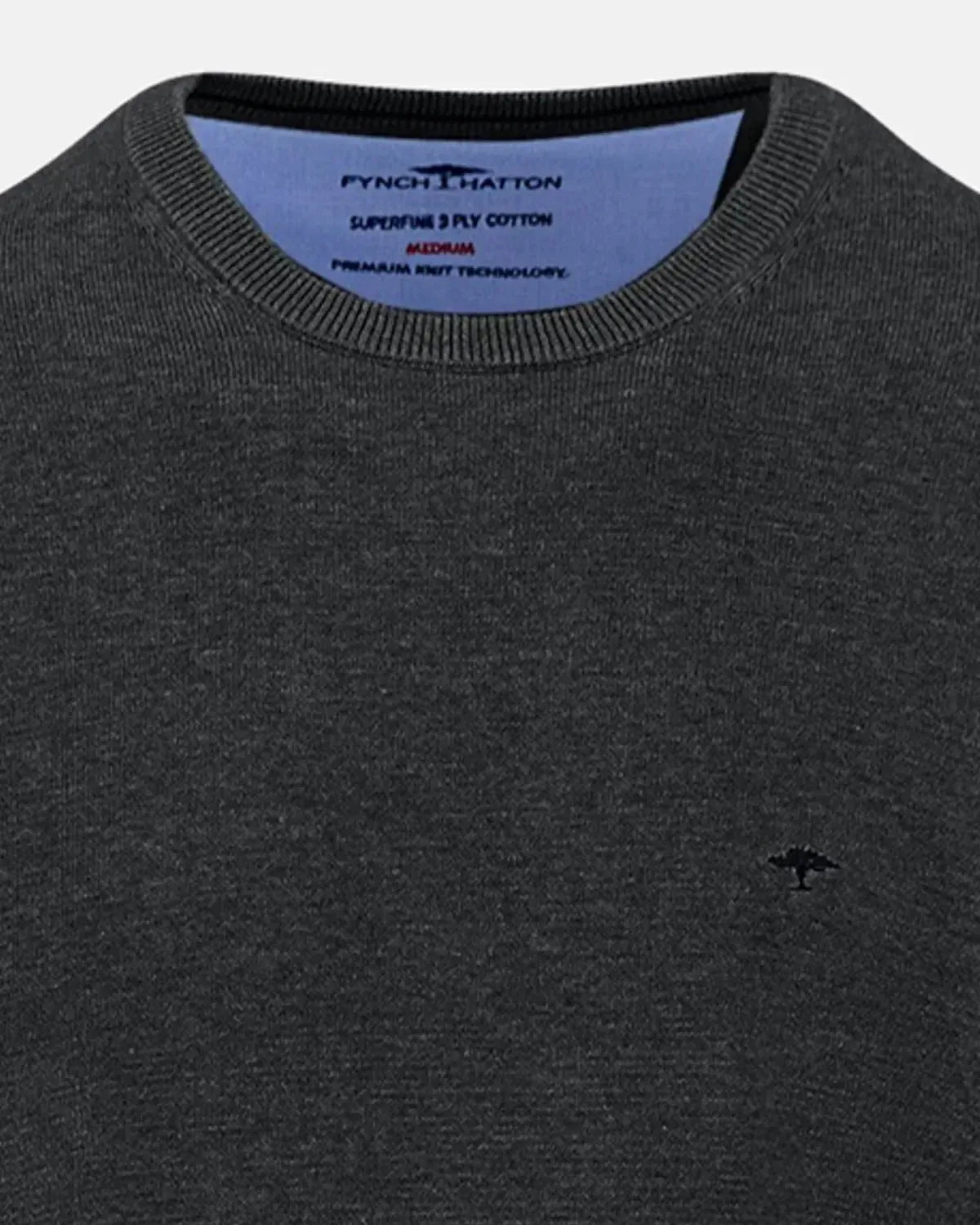 FYNCH-HATTON-FYNCH-HATTON SUPERFINE COTTON CREWNECK KNIT BLACK-NORTHERN THREADS DESIGNER MENSWEAR