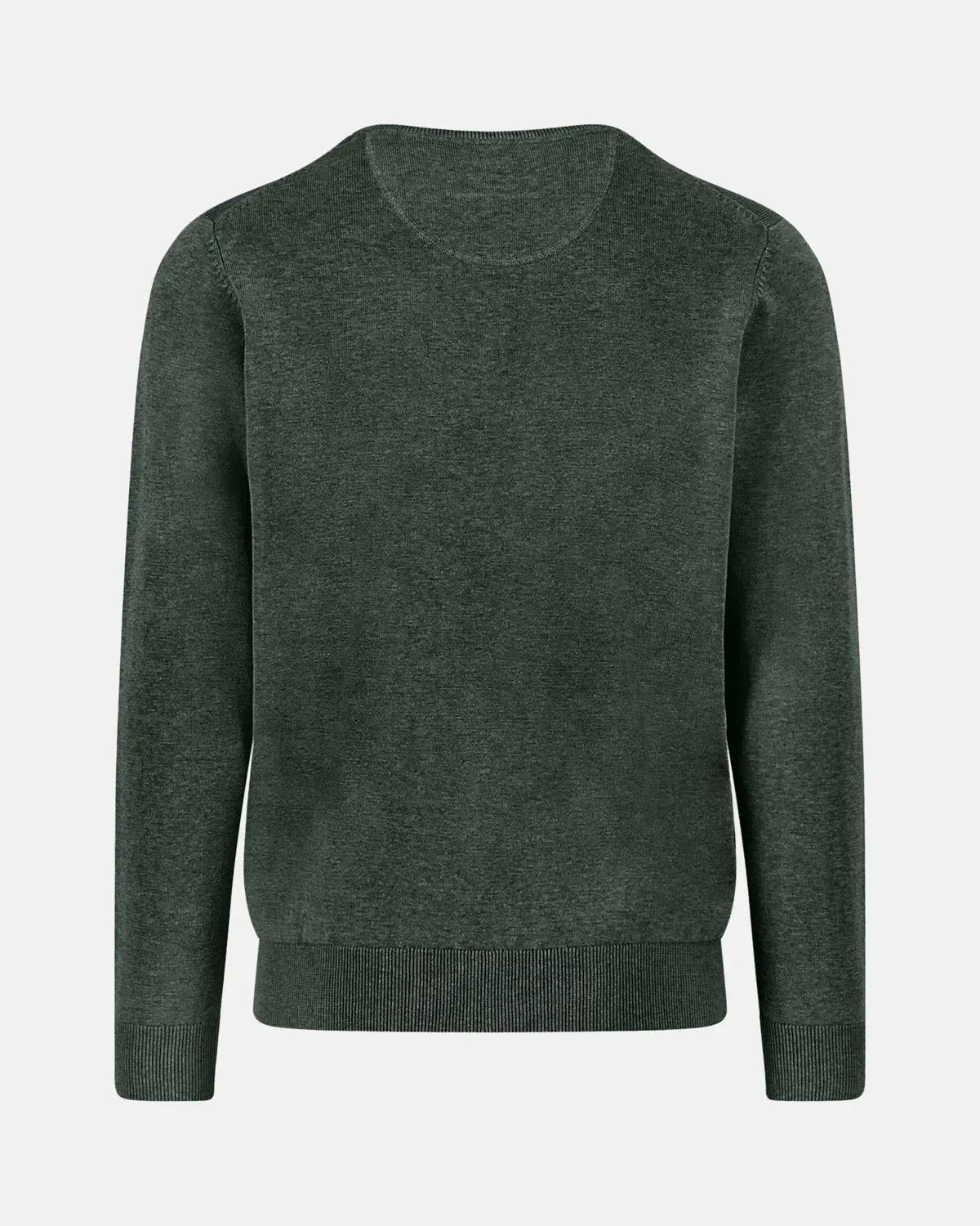 FYNCH-HATTON-FYNCH-HATTON SUPERFINE COTTON CREWNECK KNIT DARK IVY-NORTHERN THREADS DESIGNER MENSWEAR