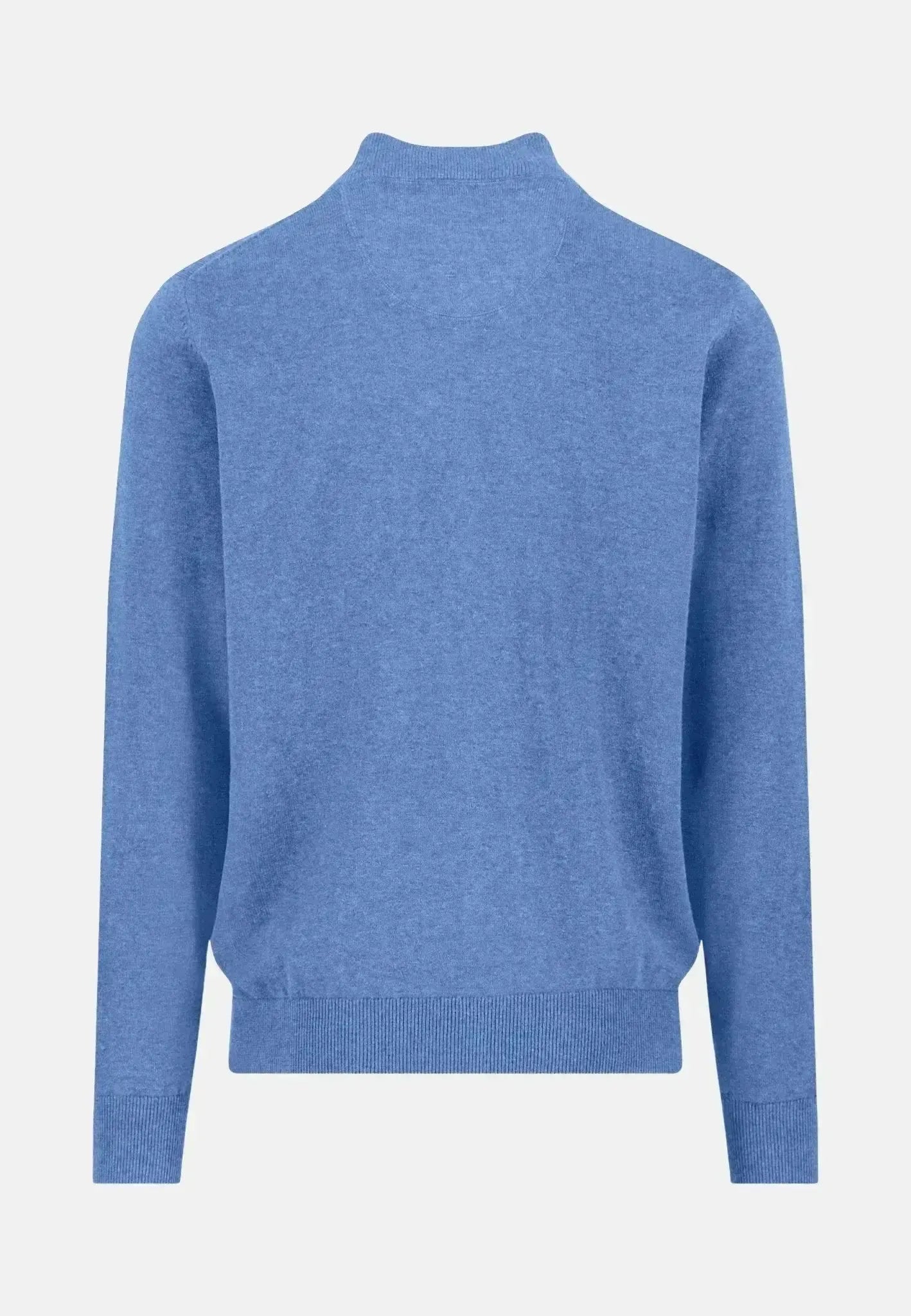 FYNCH-HATTON-Fynch-Hatton Superfine Stand-Up Cardigan Crystal Blue-NORTHERN THREADS DESIGNER MENSWEAR