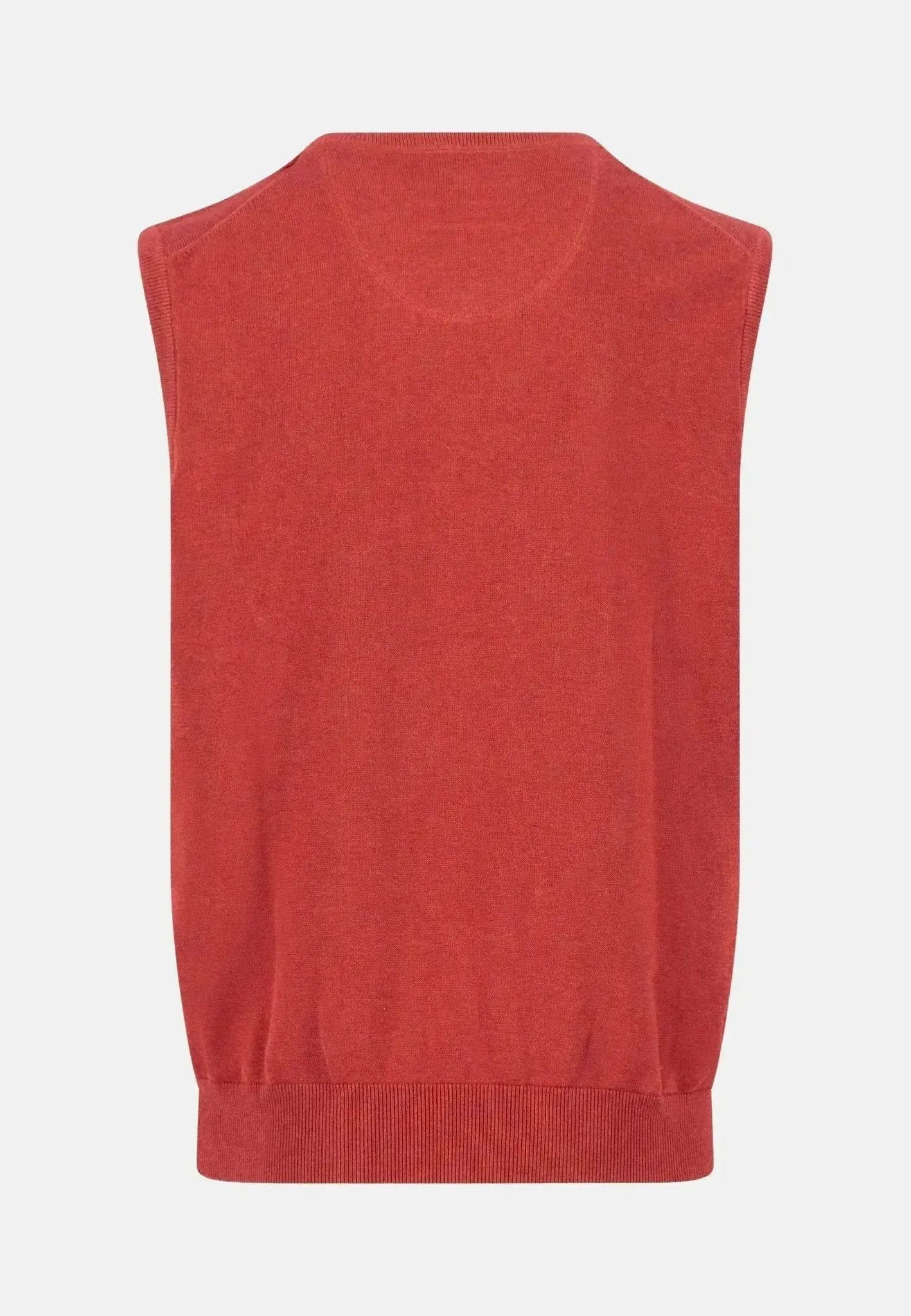 FYNCH-HATTON-Fynch-Hatton Superfine V-Neck Cotton Knit Vest Garnet Red-NORTHERN THREADS DESIGNER MENSWEAR