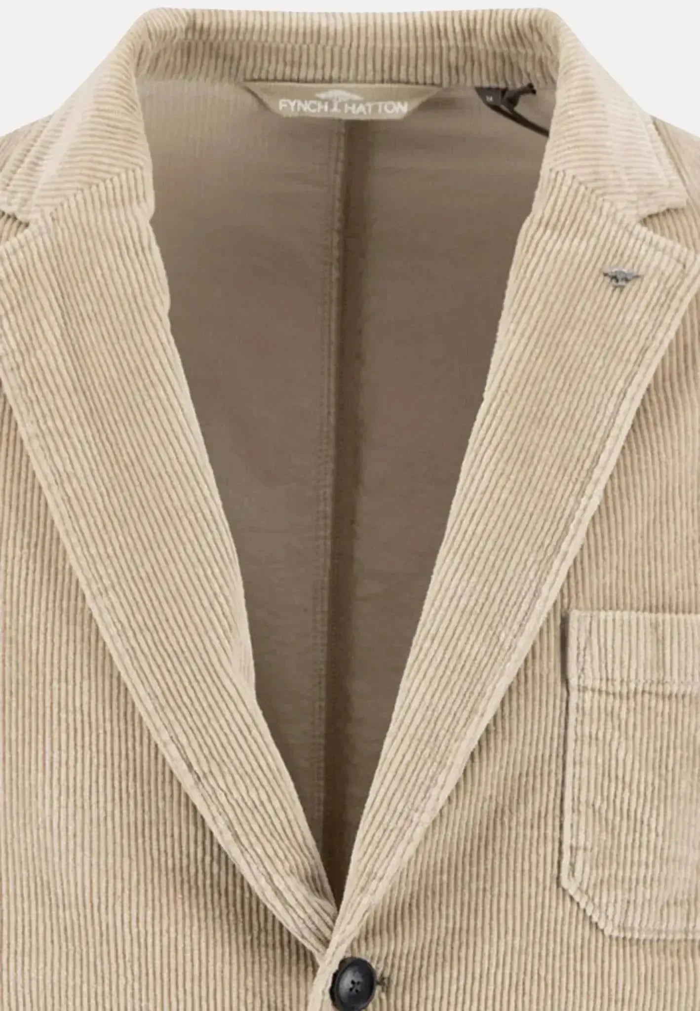 FYNCH-HATTON-Fynch-Hatton Unstructured Corduroy Blazer Beige-NORTHERN THREADS DESIGNER MENSWEAR
