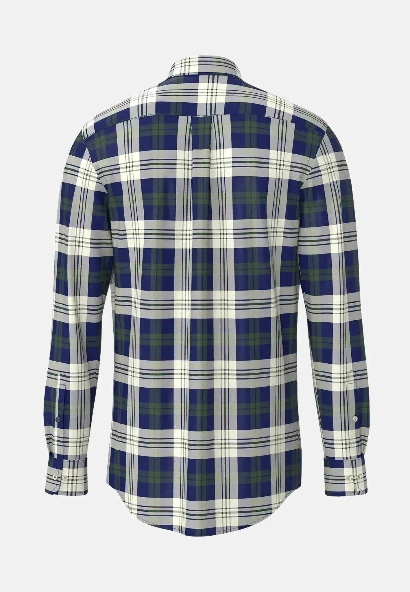 FYNCH-HATTON-Fynch-Hatton Washed Oxford Check Button Down Shirt Dark Leaf-NORTHERN THREADS DESIGNER MENSWEAR