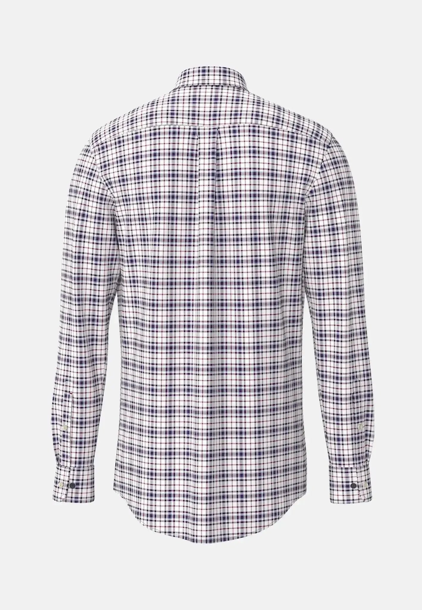 FYNCH-HATTON-Fynch-Hatton Washed Oxford Check Shirt Aubergine-NORTHERN THREADS DESIGNER MENSWEAR