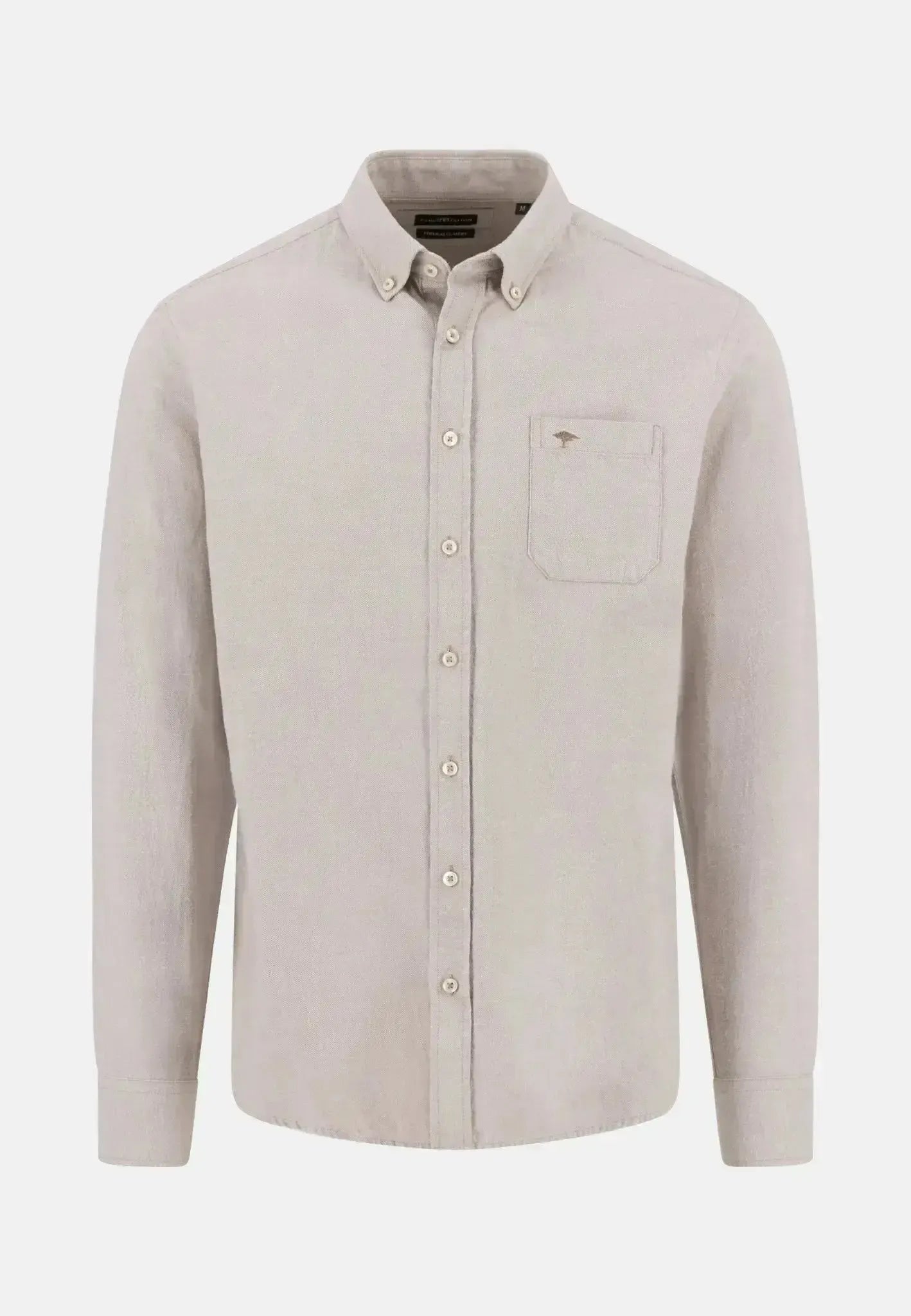 FYNCH-HATTON-Fynch-Hatton Winter Solid Button Down Shirt Taupe-NORTHERN THREADS DESIGNER MENSWEAR
