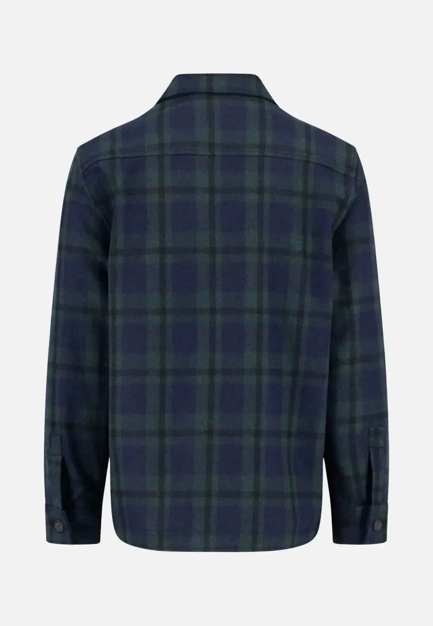 FYNCH-HATTON-Fynch-Hatton Wool Mix Checked Overshirt Dark Navy-NORTHERN THREADS DESIGNER MENSWEAR
