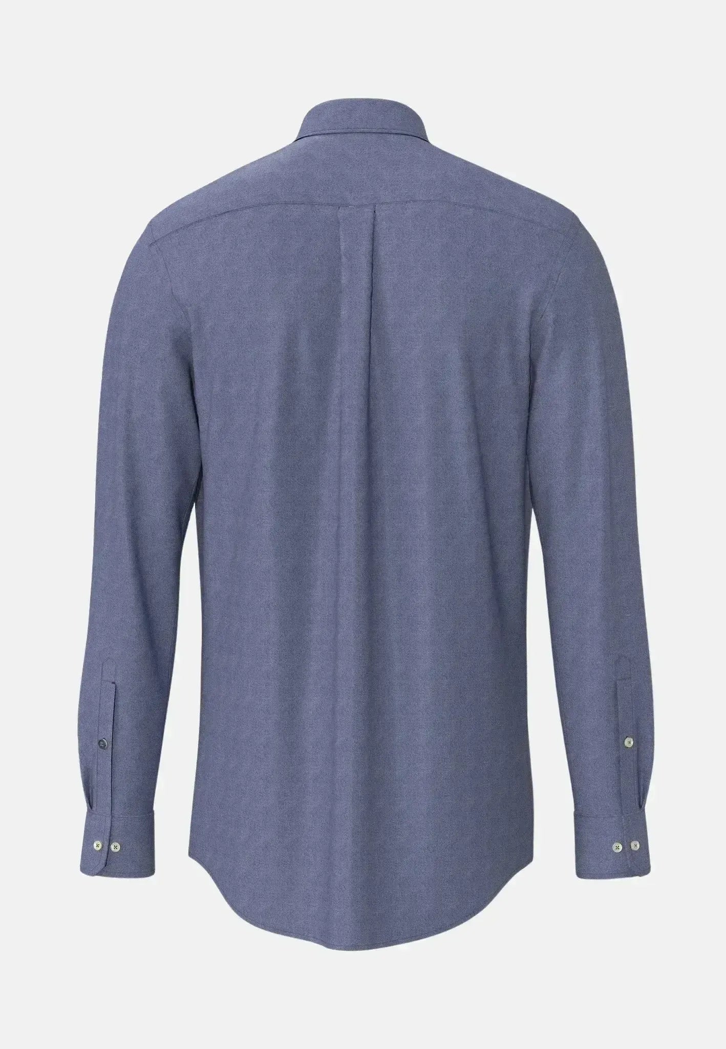 FYNCH-HATTON-Fynch-Hatton Woven Pattern Kent Collar Denim Shirt Misty Blue-NORTHERN THREADS DESIGNER MENSWEAR