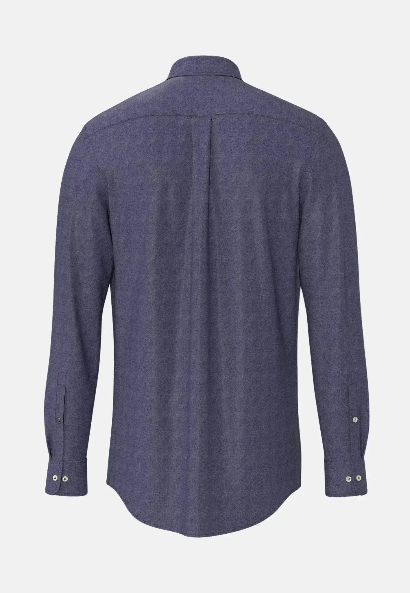 FYNCH-HATTON-Fynch-Hatton Woven Pattern Kent Collar Denim Shirt Navy-NORTHERN THREADS DESIGNER MENSWEAR