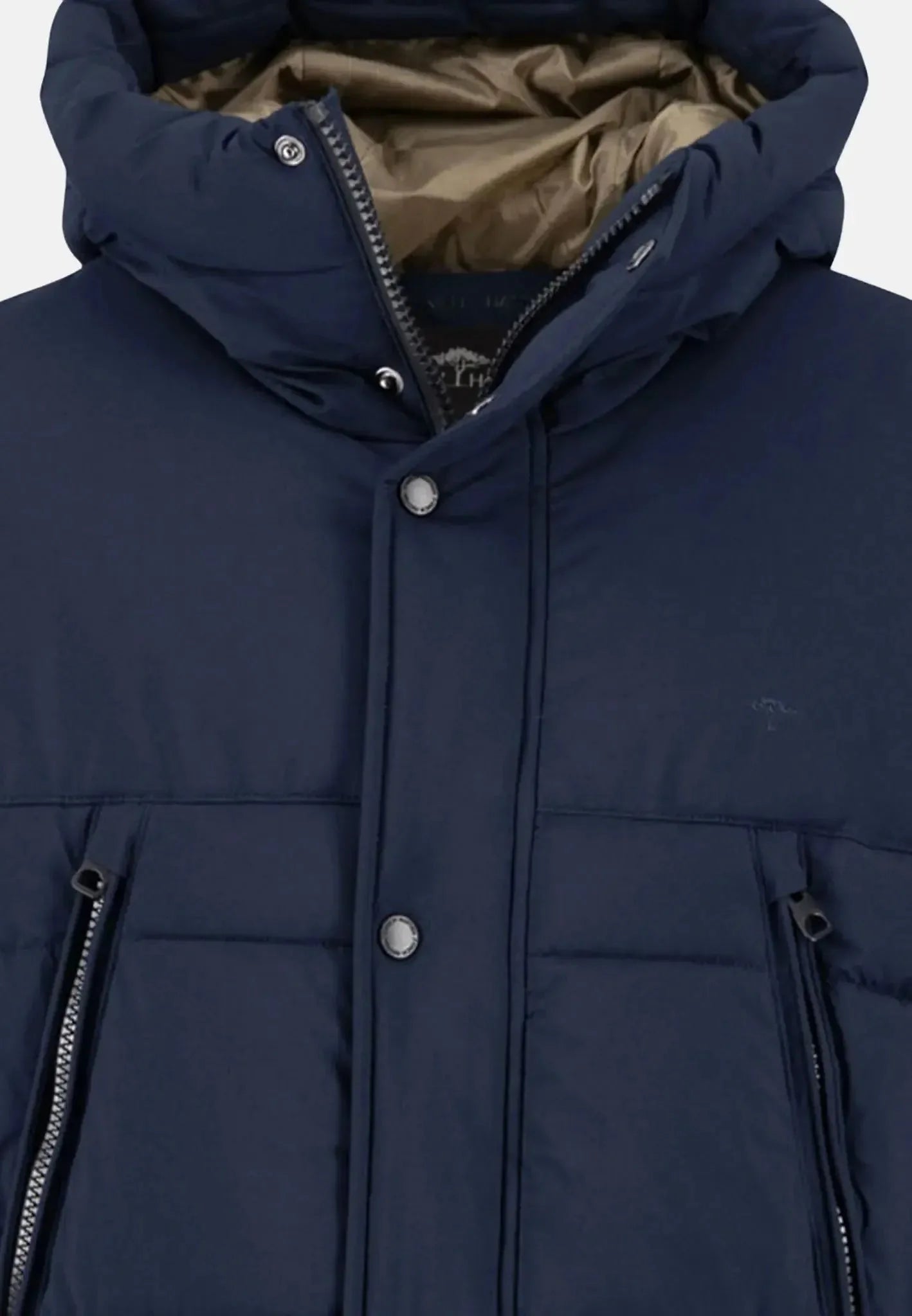 Fynch - Hatton Hooded Full Length Puffer Coat Navy - northern threads