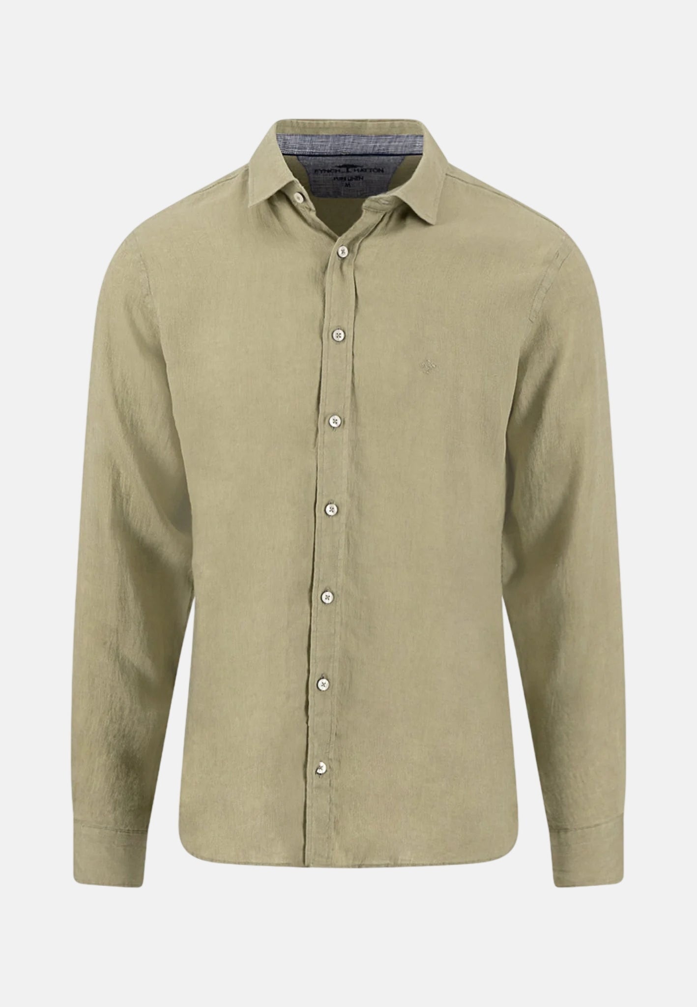 Fynch - Hatton Kent Collar Pure Linen Shirt Pistachio - 16136003-745-M - northern threads uk