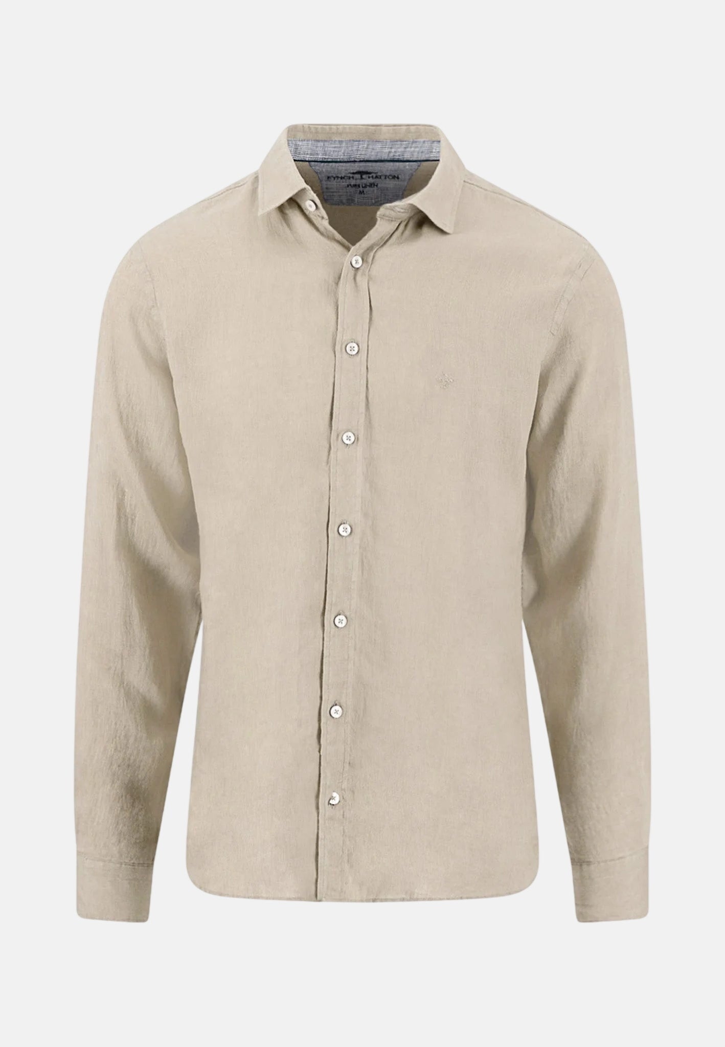 Fynch - Hatton Kent Collar Pure Linen Shirt Sand - 16136003-837-M - northern threads uk