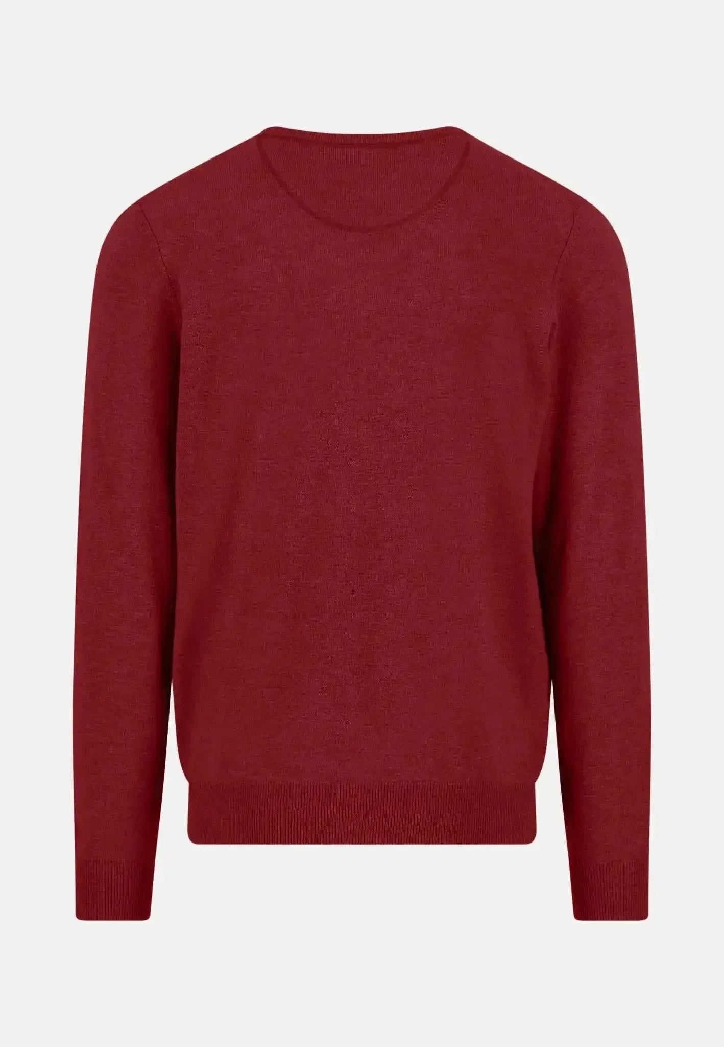 Fynch - Hatton Merino Wool Cashmere Crewneck Knit Garnet Red - northern threads