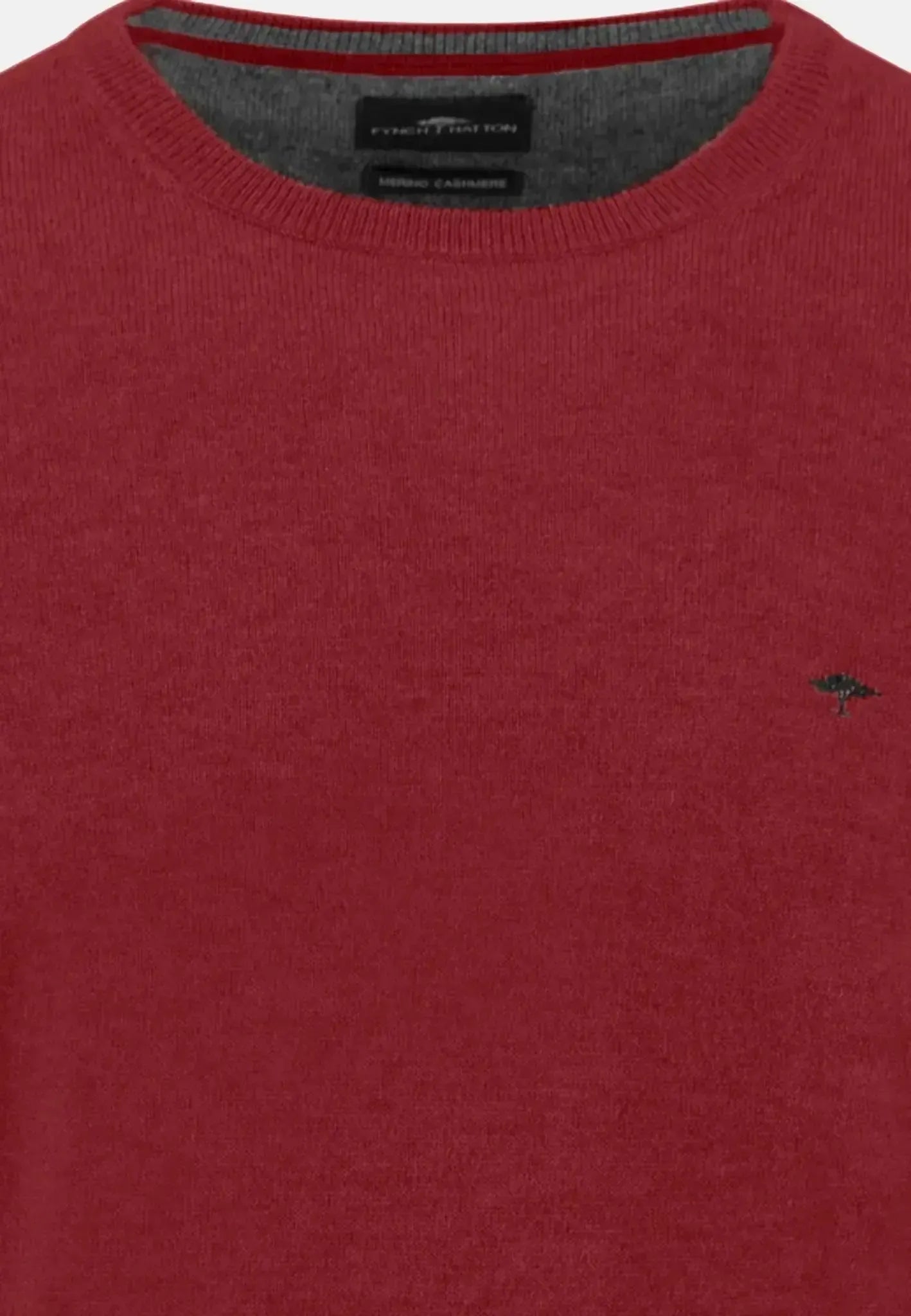 Fynch - Hatton Merino Wool Cashmere Crewneck Knit Garnet Red - northern threads