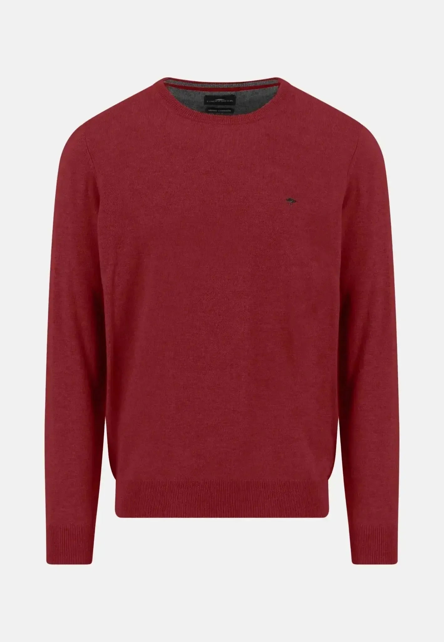 Fynch - Hatton Merino Wool Cashmere Crewneck Knit Garnet Red - 1514800-367-S - northern threads uk