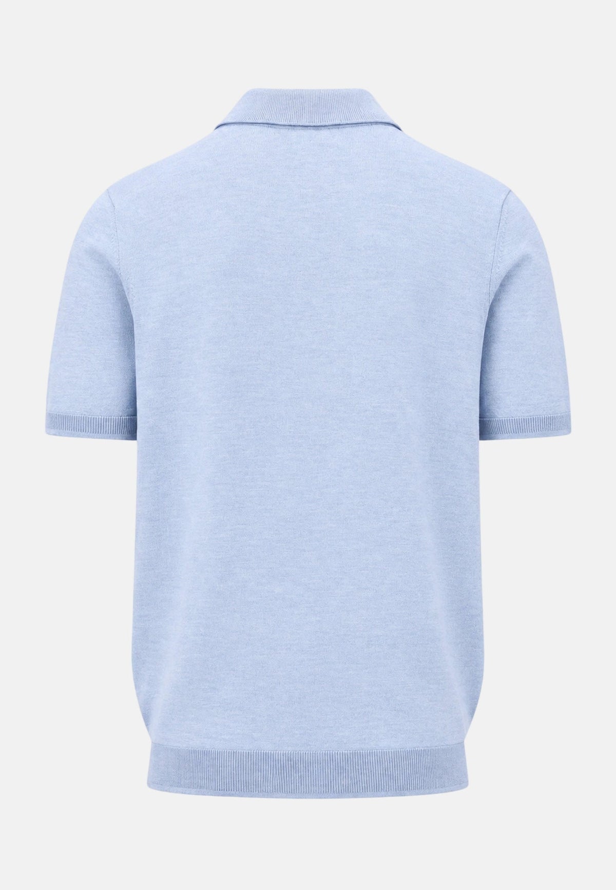 Fynch-Hatton Merino Wool Fine Gauge Knit Polo Shirt Air Blue | Northern Threads Designer Menswear