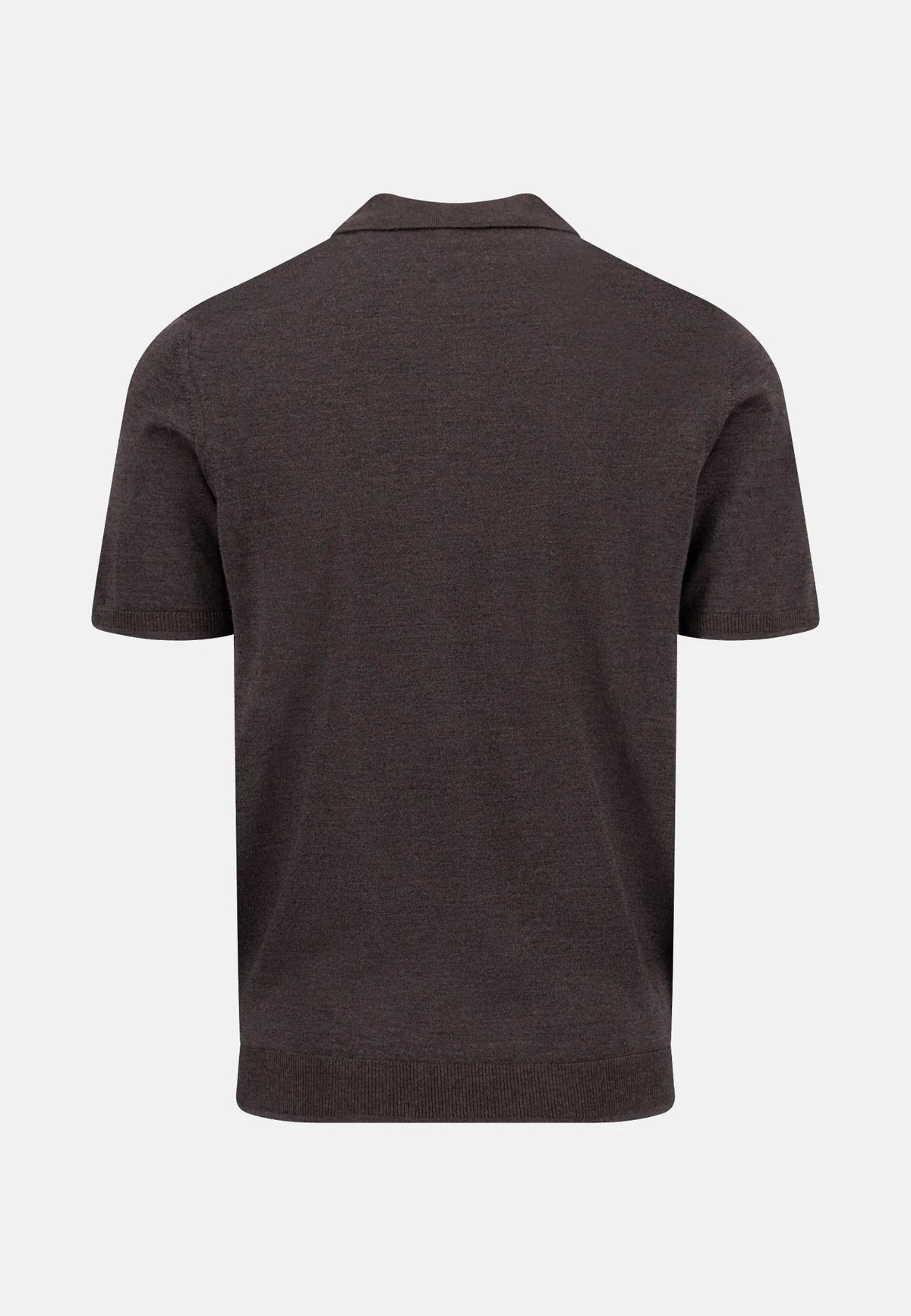 Fynch-Hatton Merino Wool Fine Gauge Knit Polo Shirt Soil | Northern Threads Designer Menswear