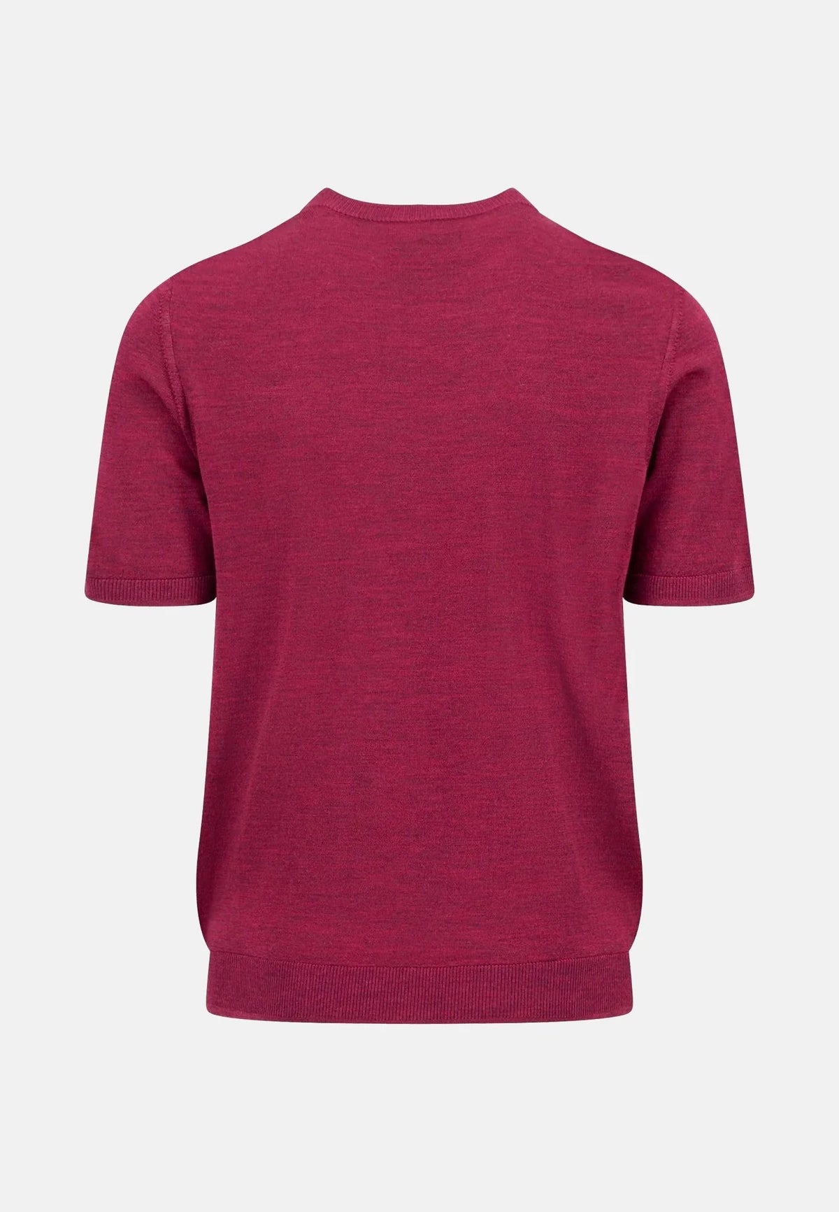 Fynch-Hatton Merino Wool Fine Gauge Knit T-Shirt Grape | Northern Threads Designer Menswear