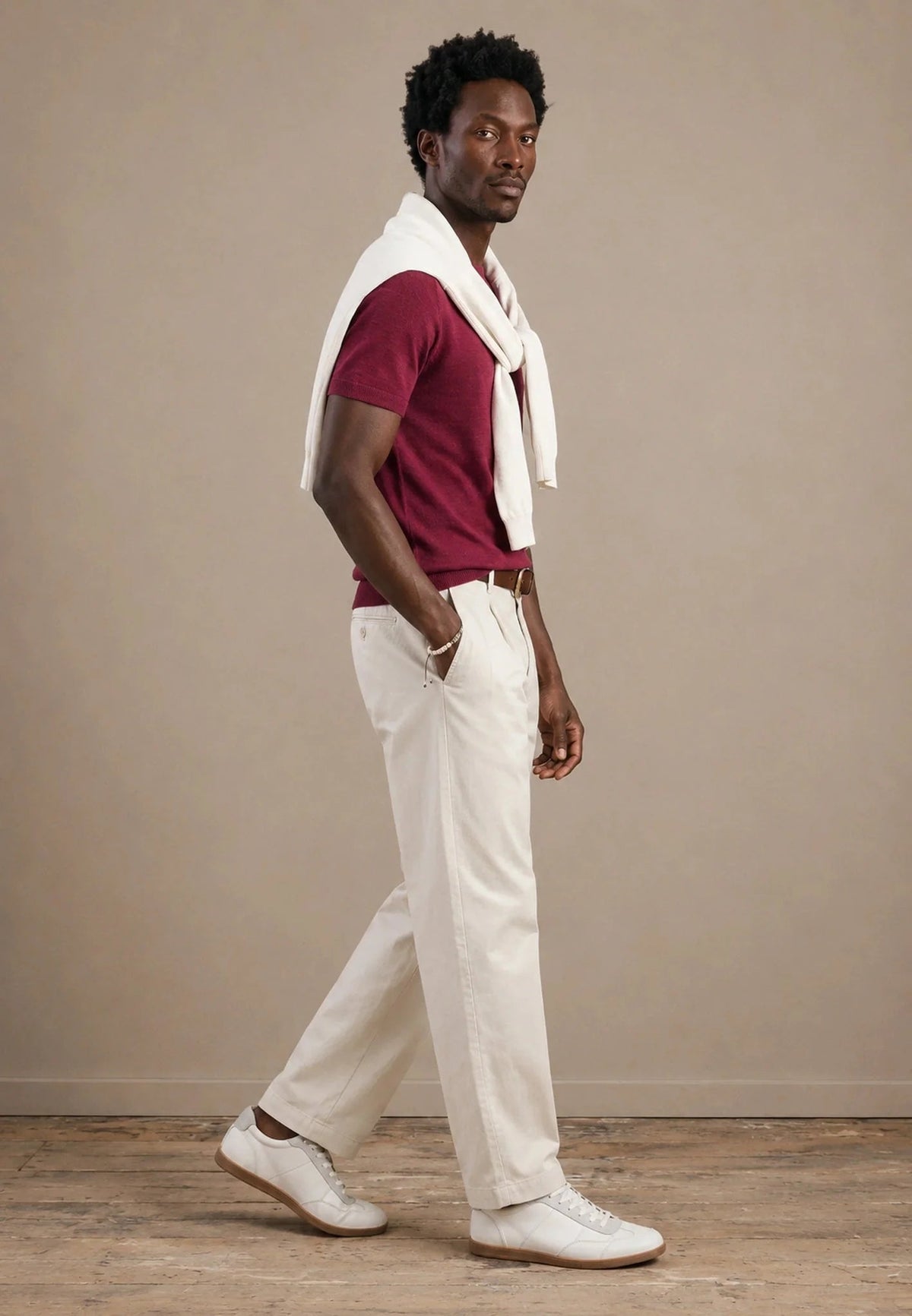 Fynch-Hatton Merino Wool Fine Gauge Knit T-Shirt Grape | Northern Threads Designer Menswear