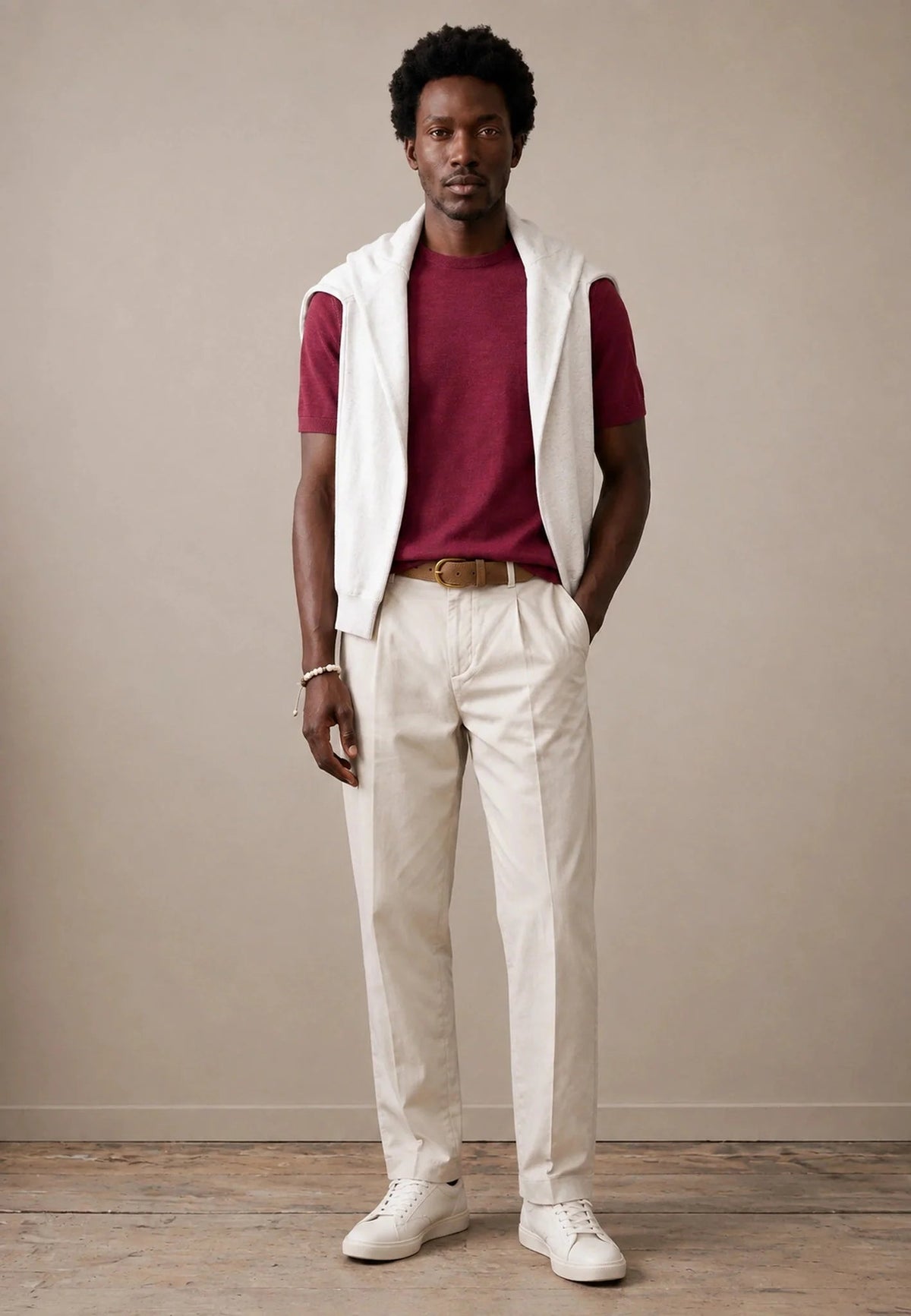 Fynch-Hatton Merino Wool Fine Gauge Knit T-Shirt Grape | Northern Threads Designer Menswear
