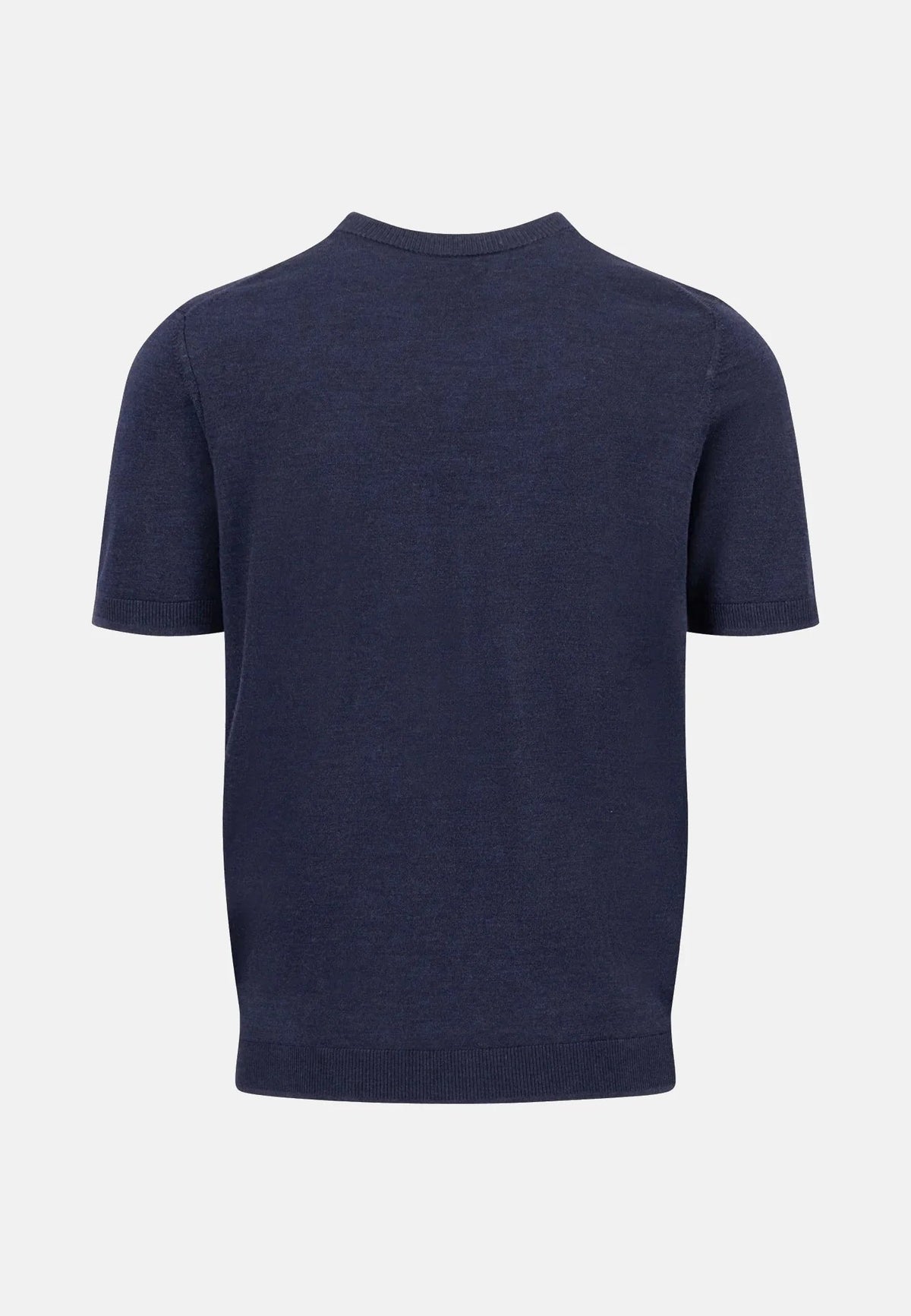 Fynch-Hatton Merino Wool Fine Gauge Knit T-Shirt Navy | Northern Threads Designer Menswear