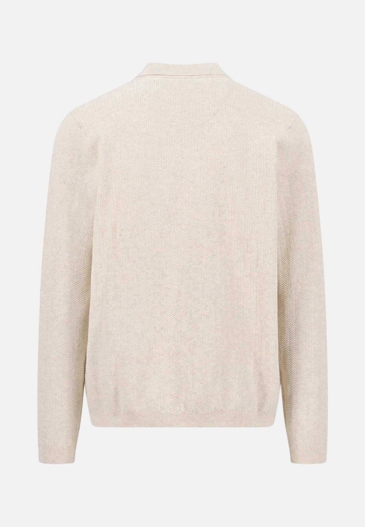 Fynch-Hatton Polo Collar Structured Cardigan New Off-White | Northern Threads Designer Menswear