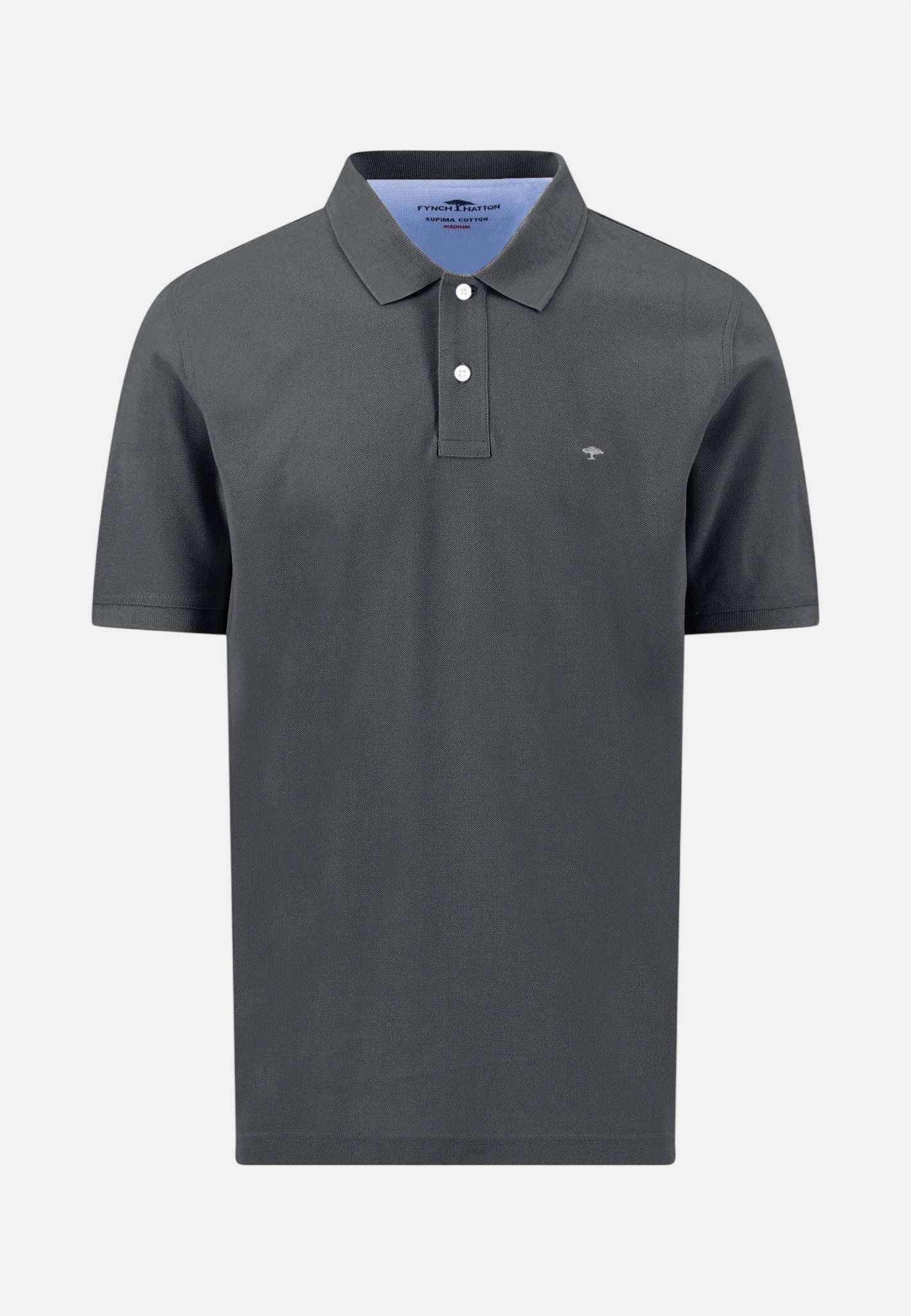 Fynch - Hatton Premium Cotton Fine Textured Polo Shirt Granite - 16131700-914-M - northern threads uk
