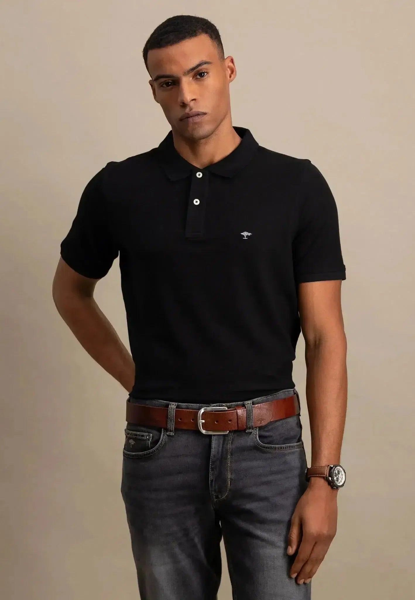 Fynch - Hatton Premium Cotton Polo Shirt Black - northern threads