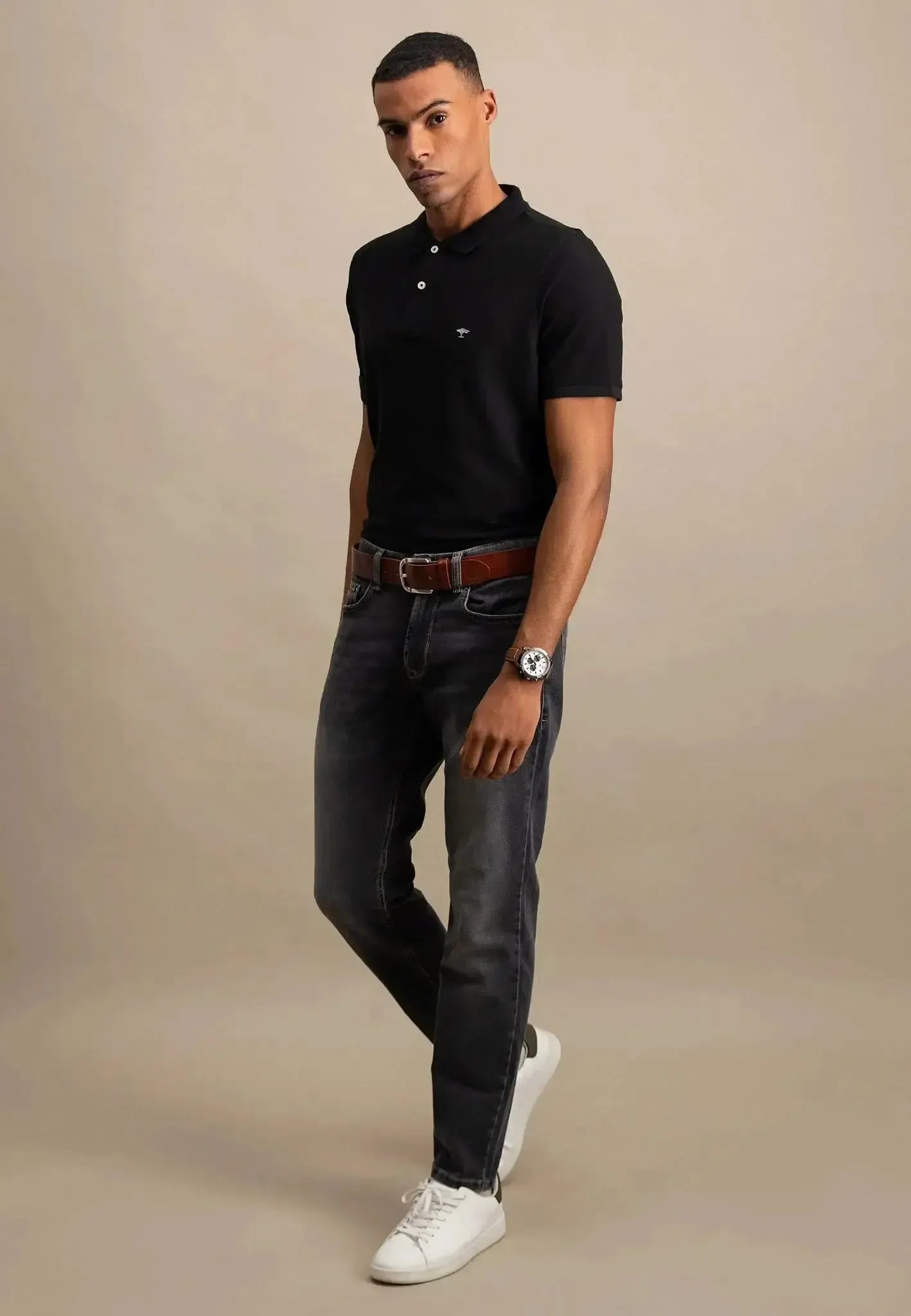 Fynch - Hatton Premium Cotton Polo Shirt Black - northern threads