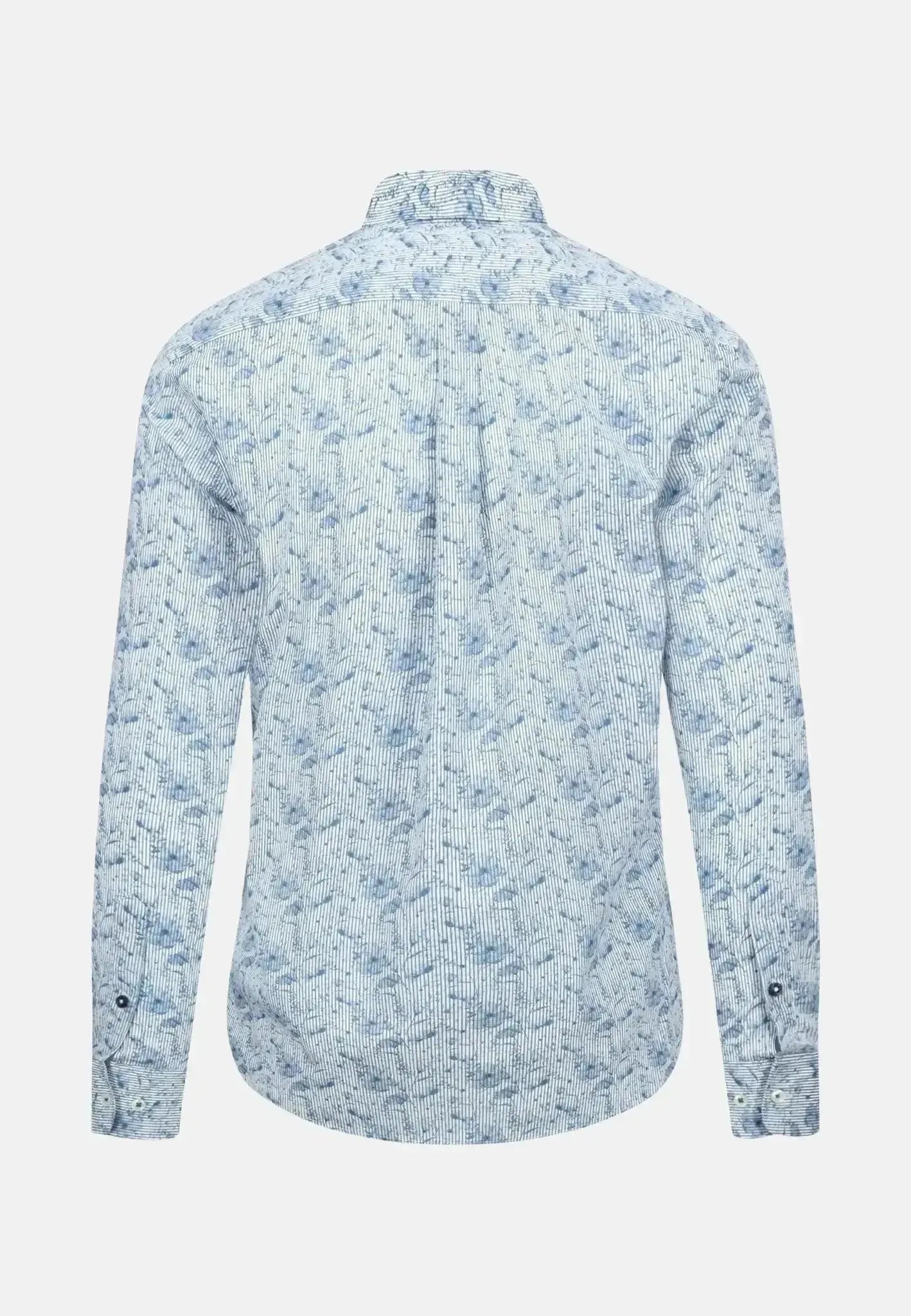 Fynch - Hatton Premium Flowers Print Shirt Cloud Blue - northern threads