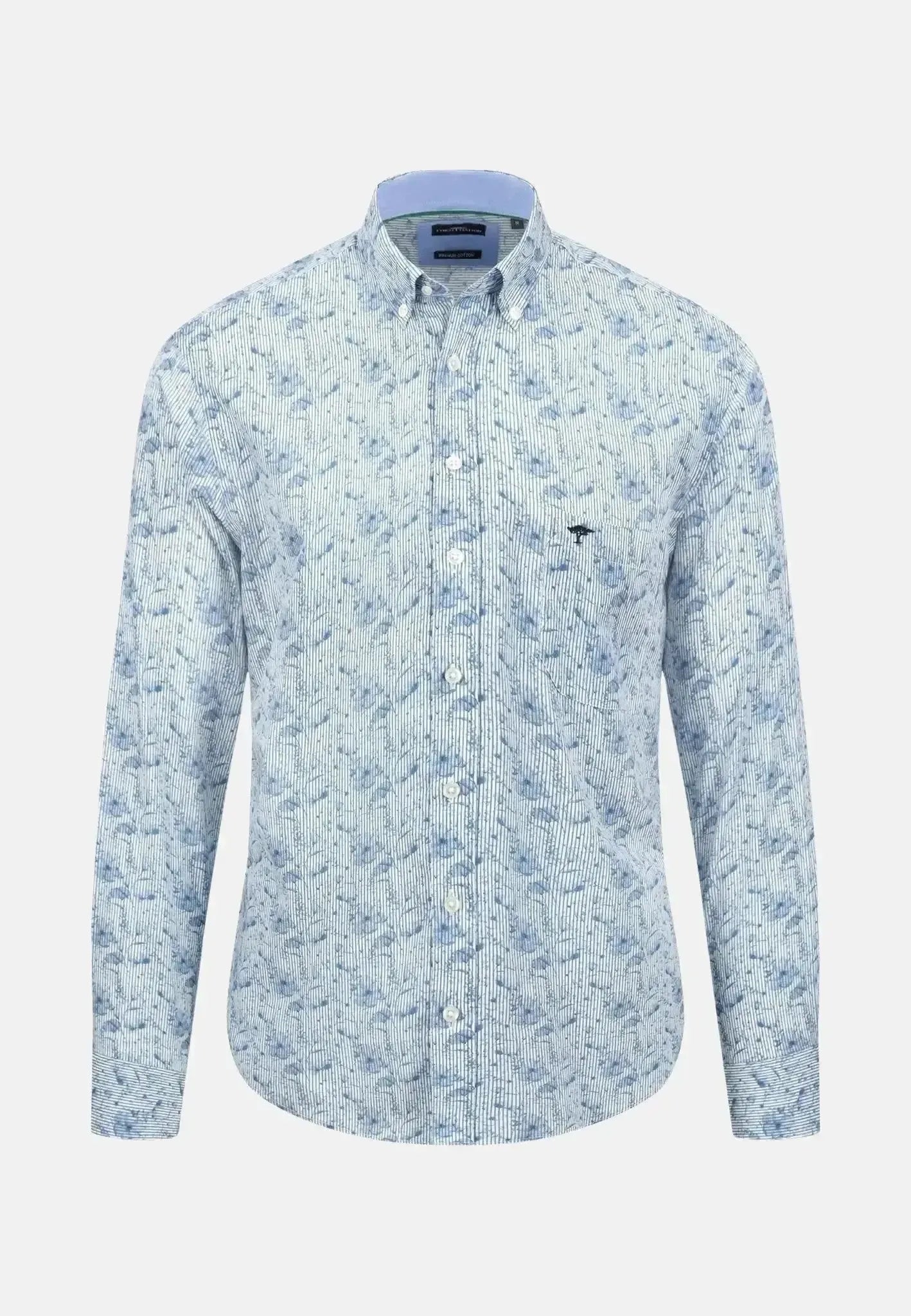 Fynch - Hatton Premium Flowers Print Shirt Cloud Blue - 14095010-625-S - northern threads uk