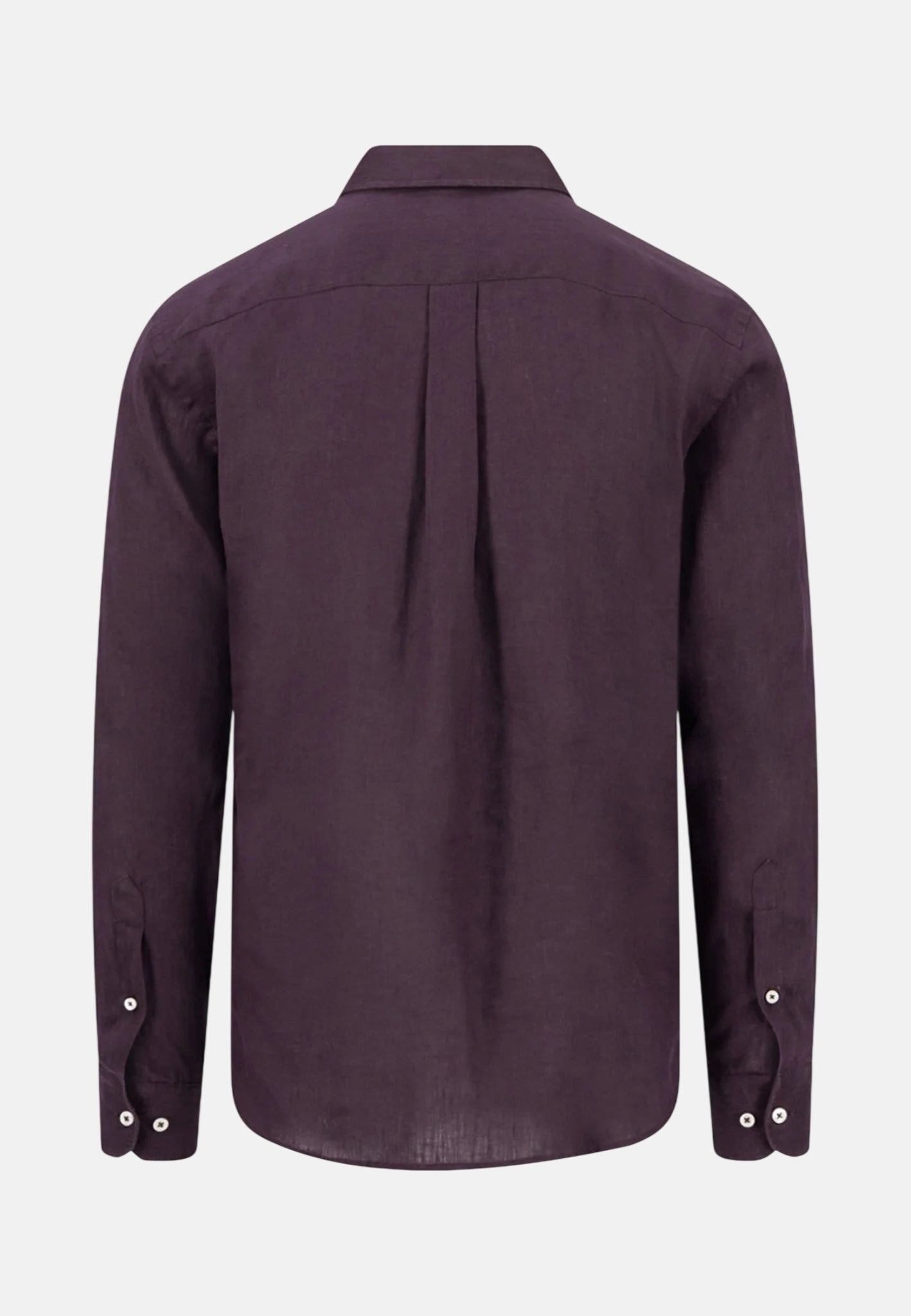 Fynch - Hatton Pure Linen Button Down Shirt Aubergine - northern threads