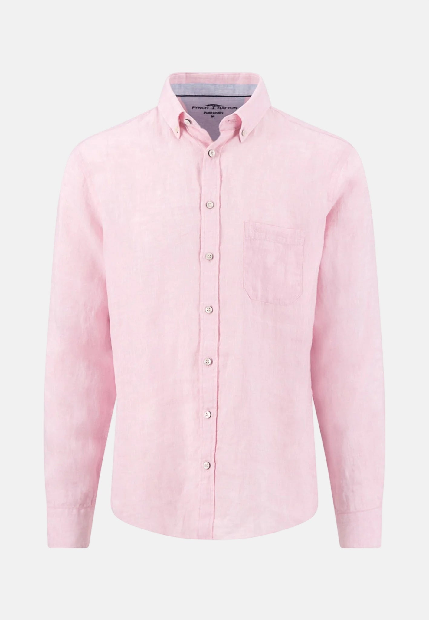Fynch - Hatton Pure Linen Button Down Shirt Magnolia - 16136000-464-M - northern threads uk