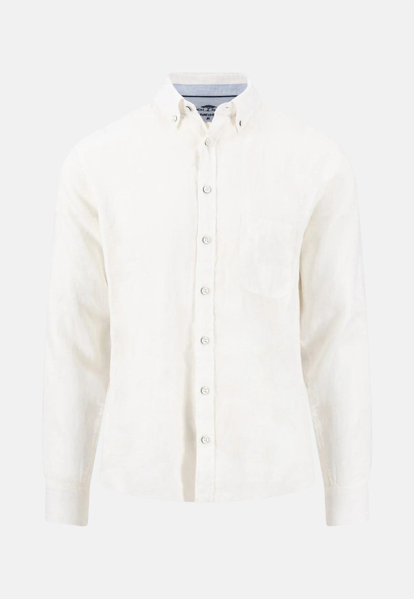 Fynch - Hatton Pure Linen Button Down Shirt White - 16136000-802-M - northern threads uk
